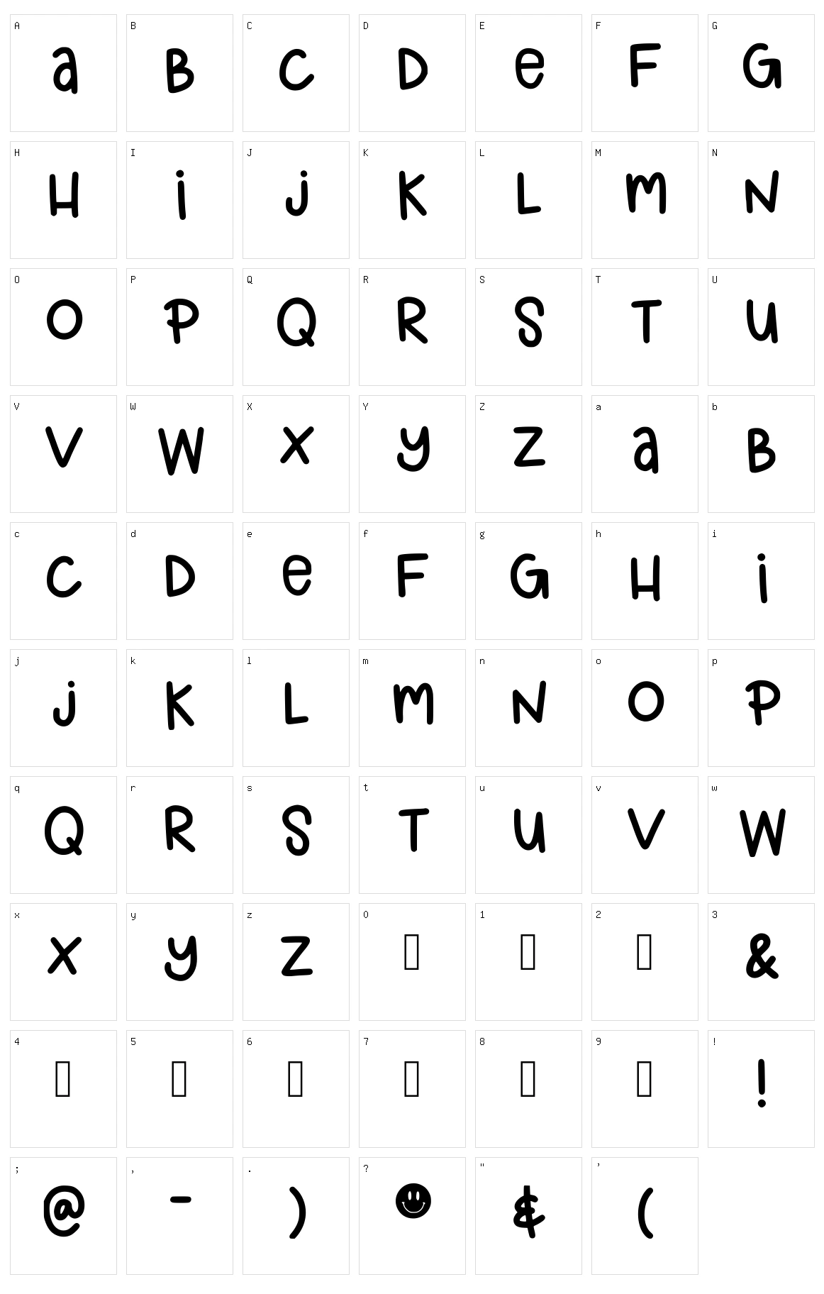 Sadiemade Character Set