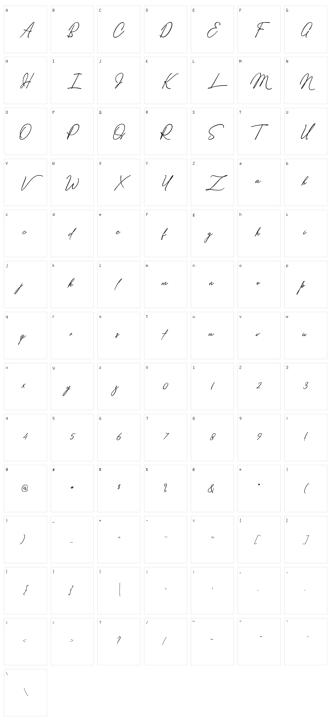 Safarnama Signature Character Set