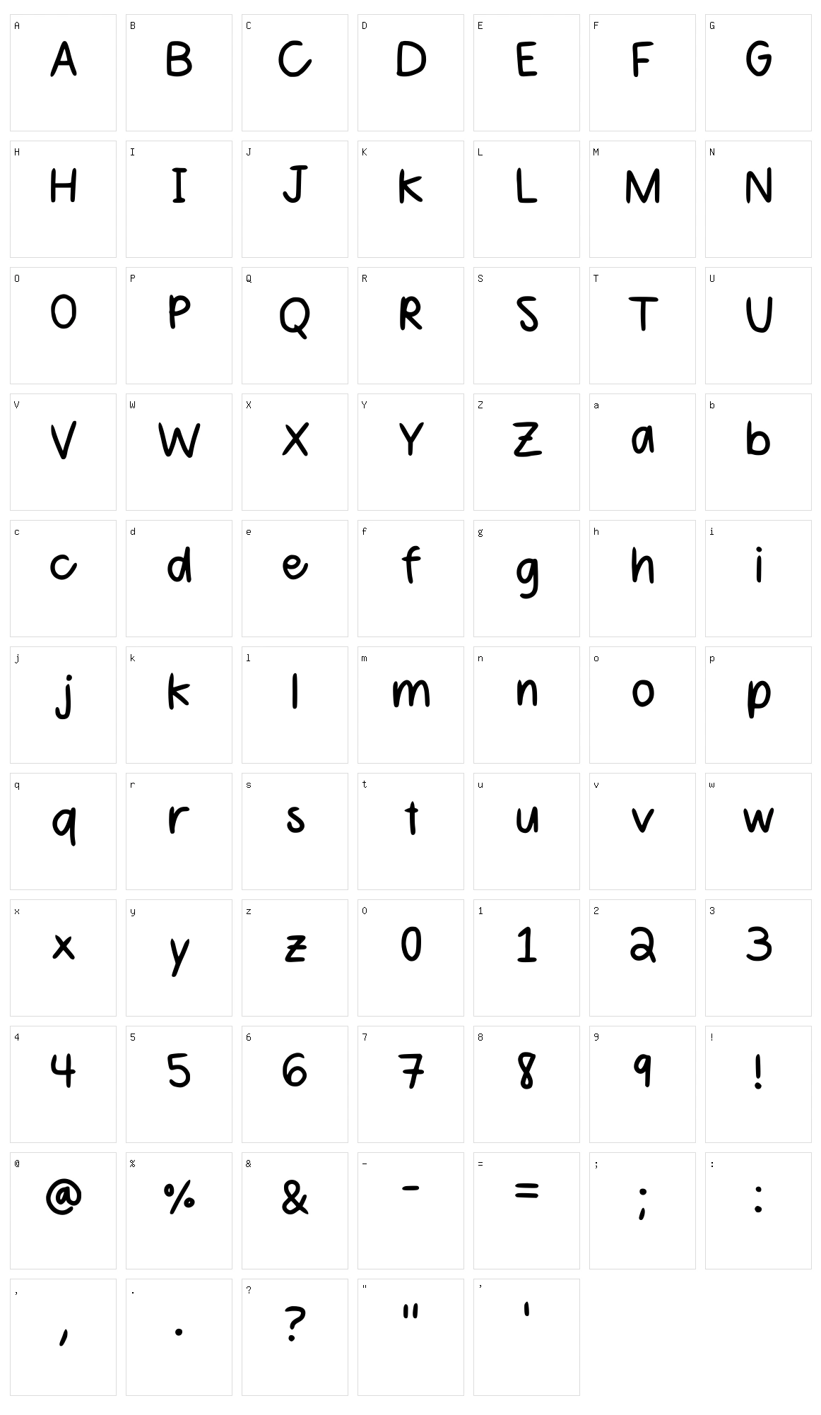 Sahithi Character Set