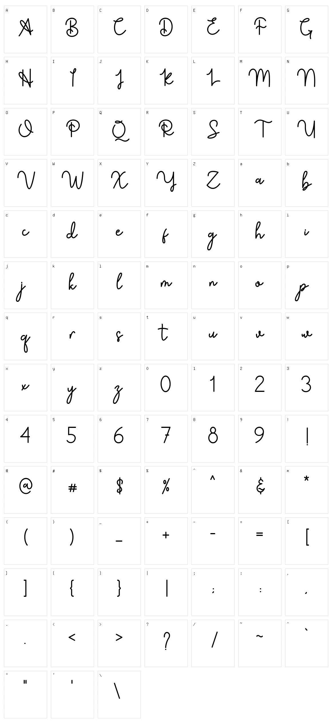 Sahur Bosku Script Character Set