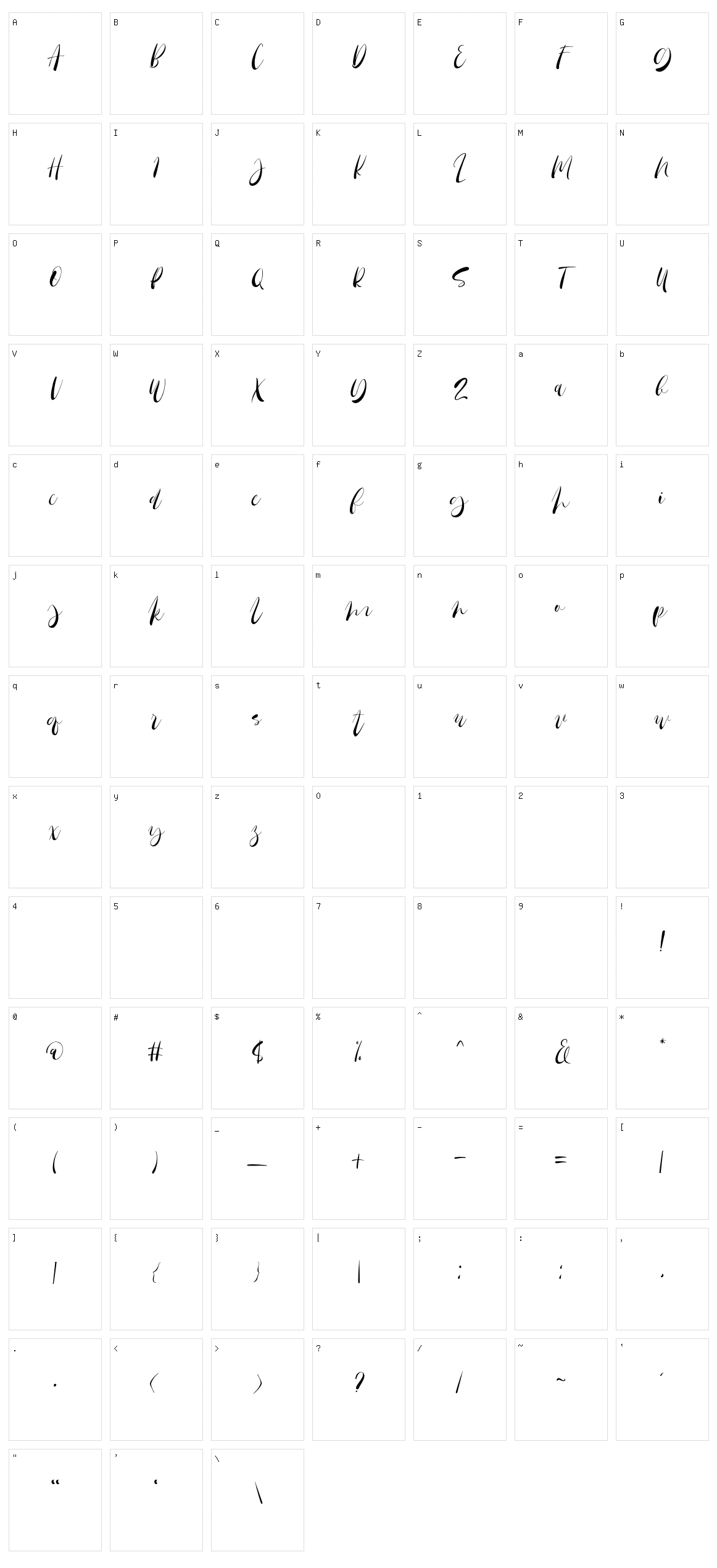 Sailritme Character Set