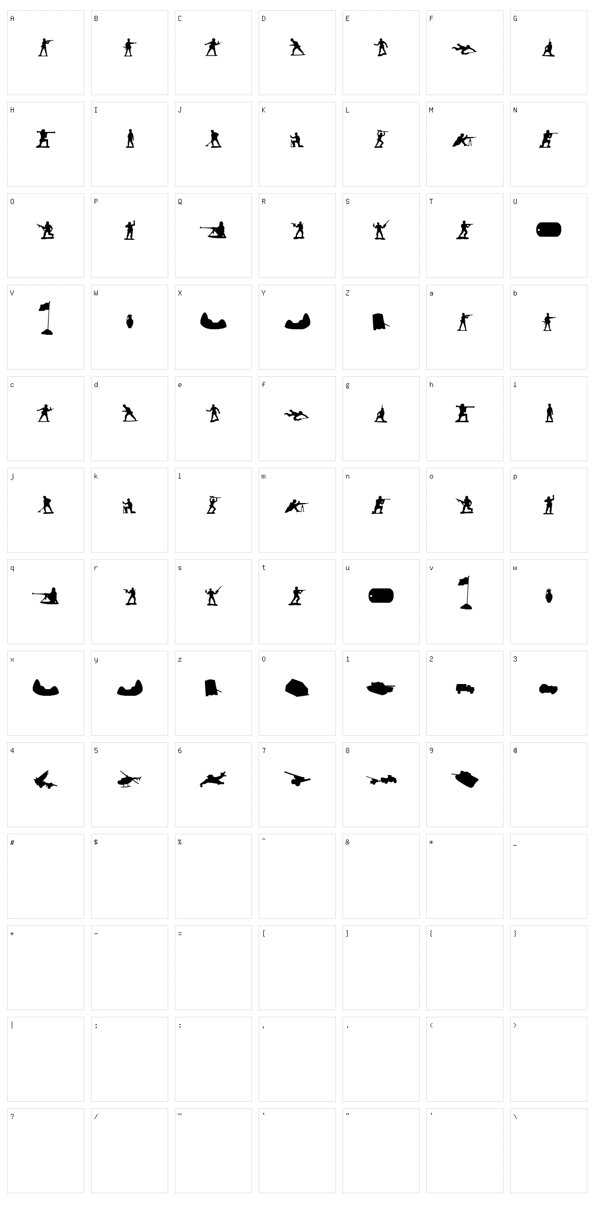 Green Army Men Character Set