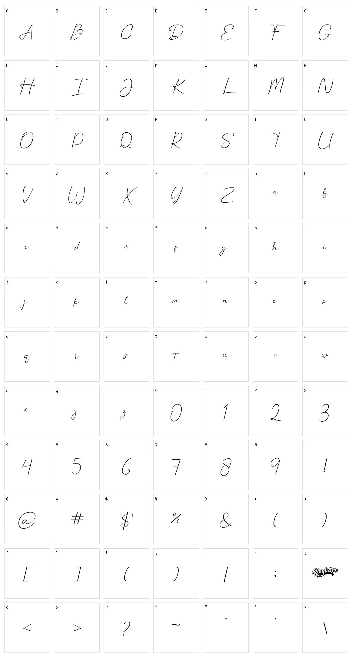 Saintine Character Set