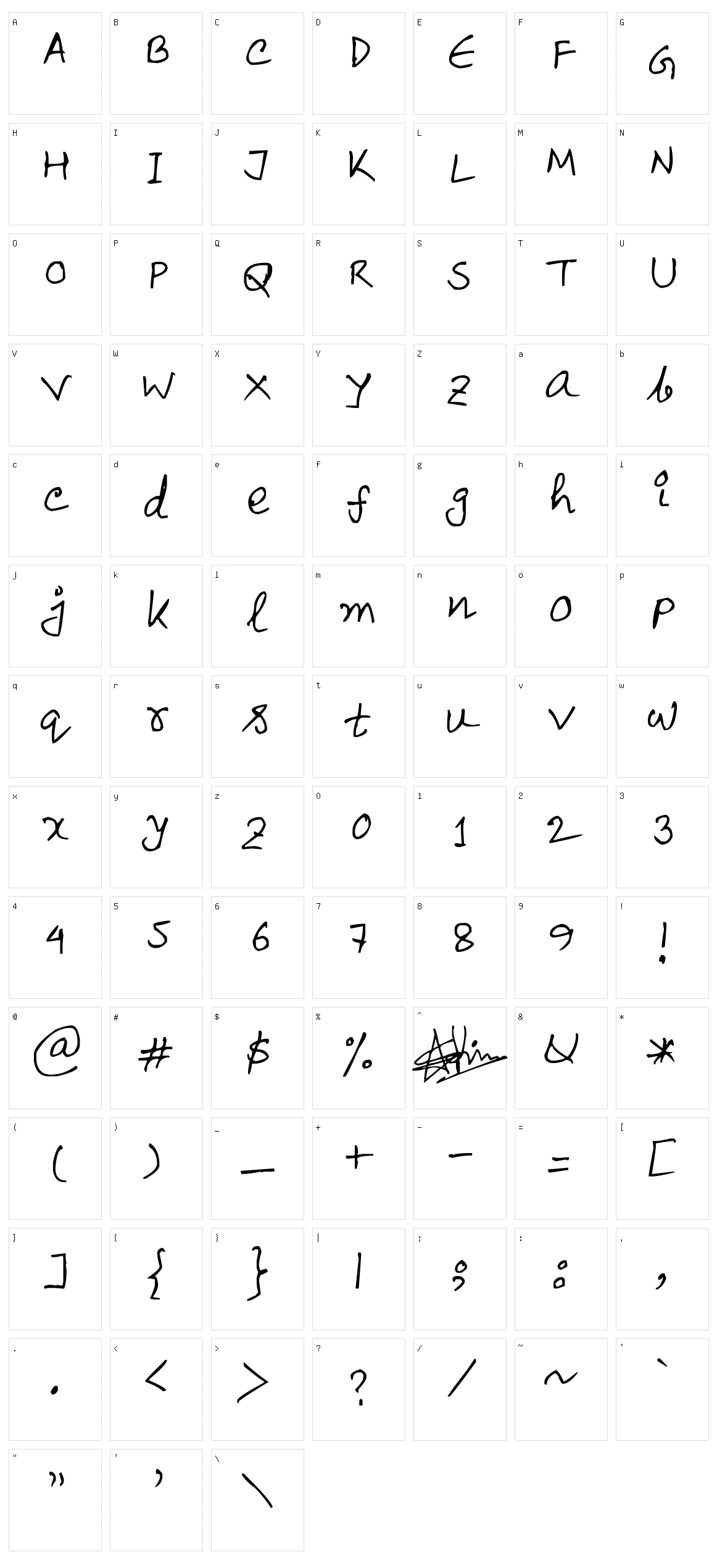 Sajid Character Set
