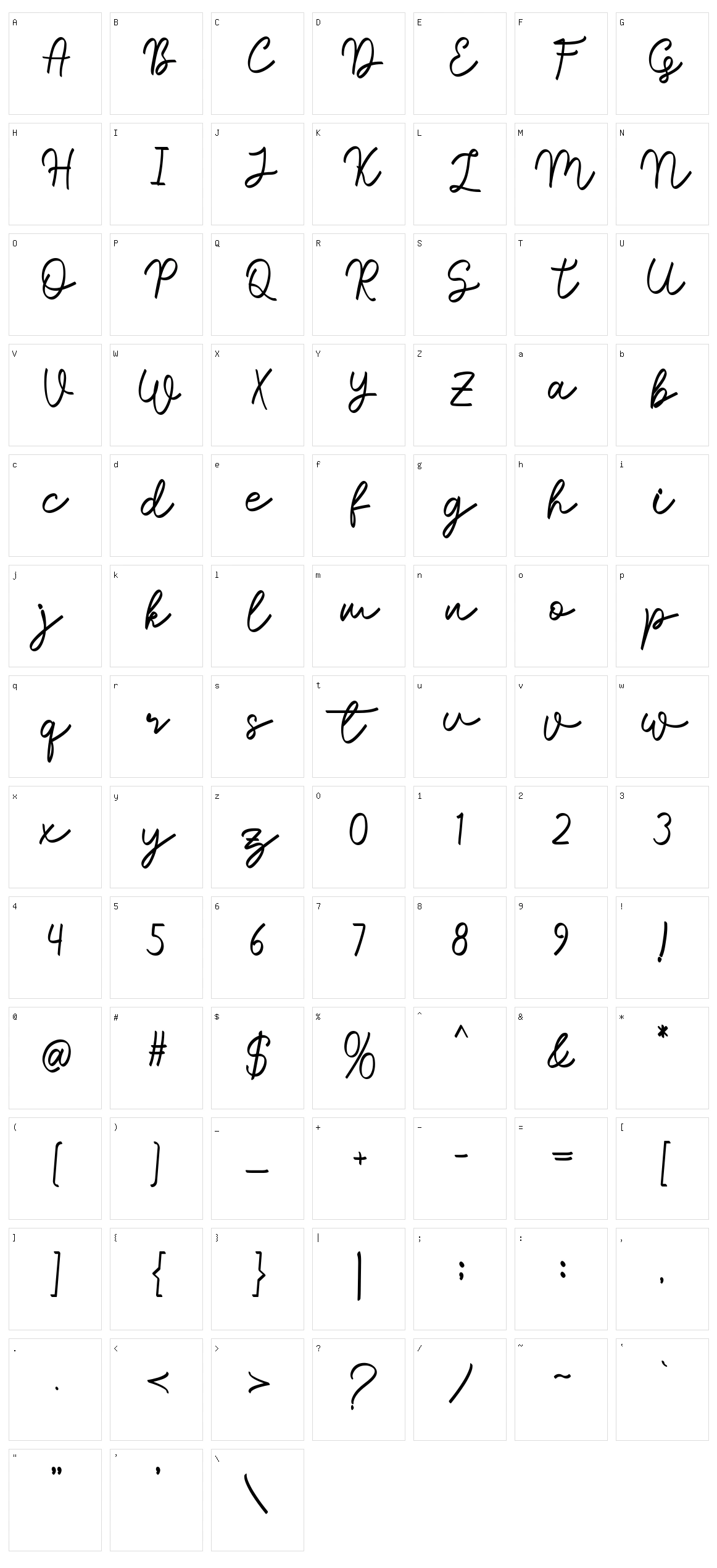 Sale Maker Script Character Set