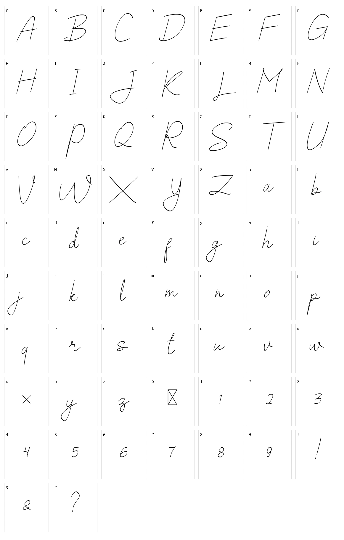 Salhena Character Set