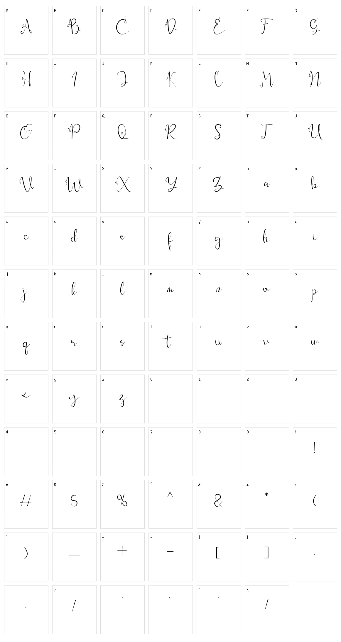 Sallea Character Set