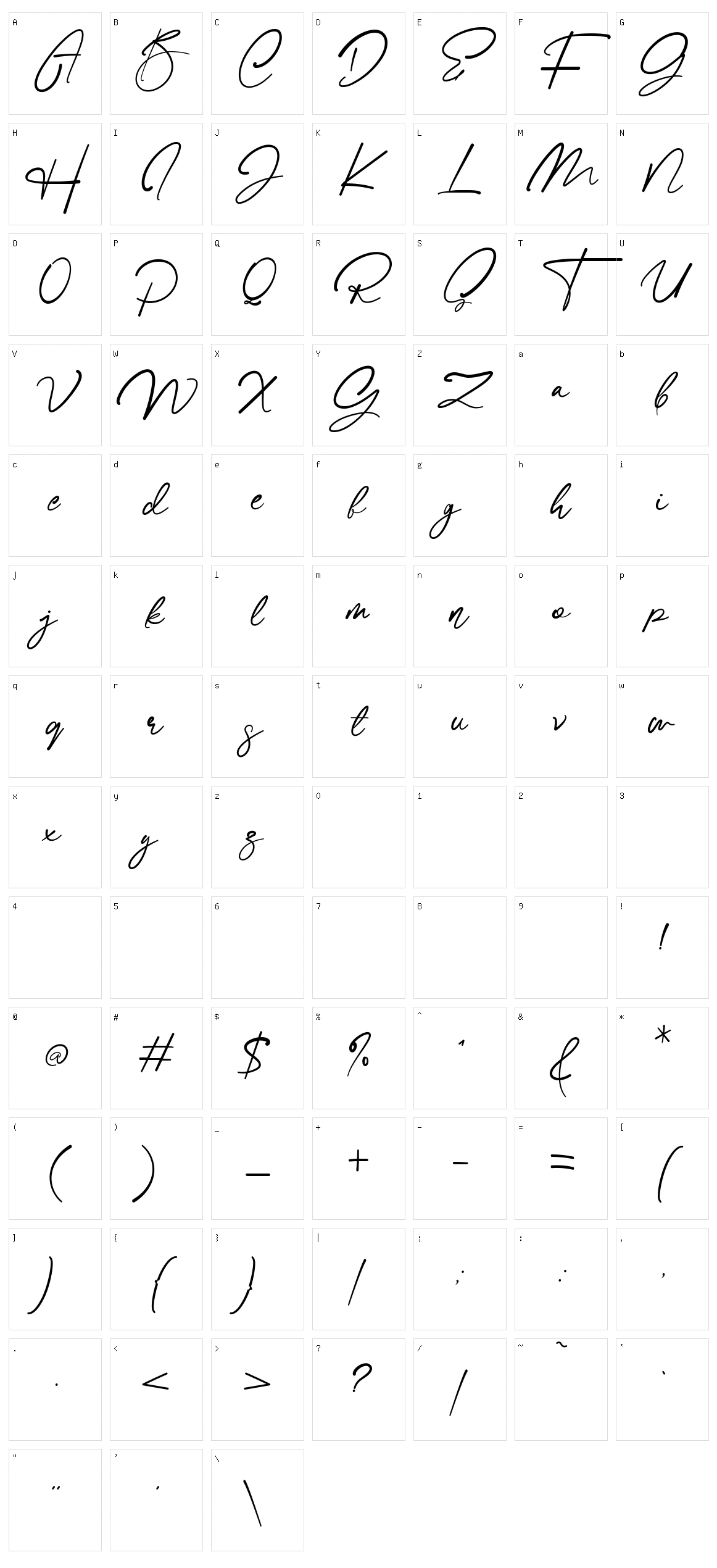 Sallina Character Set