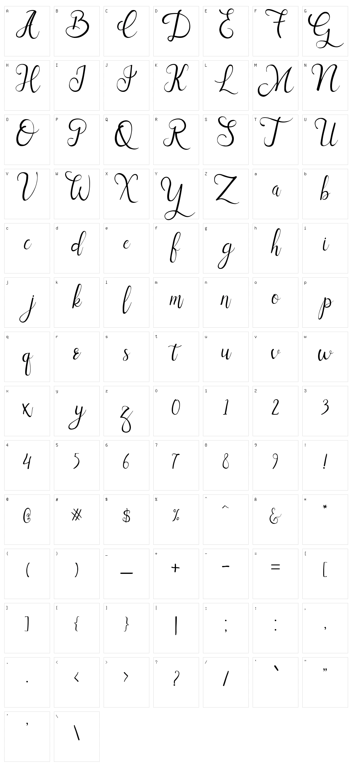 Sallisa Character Set
