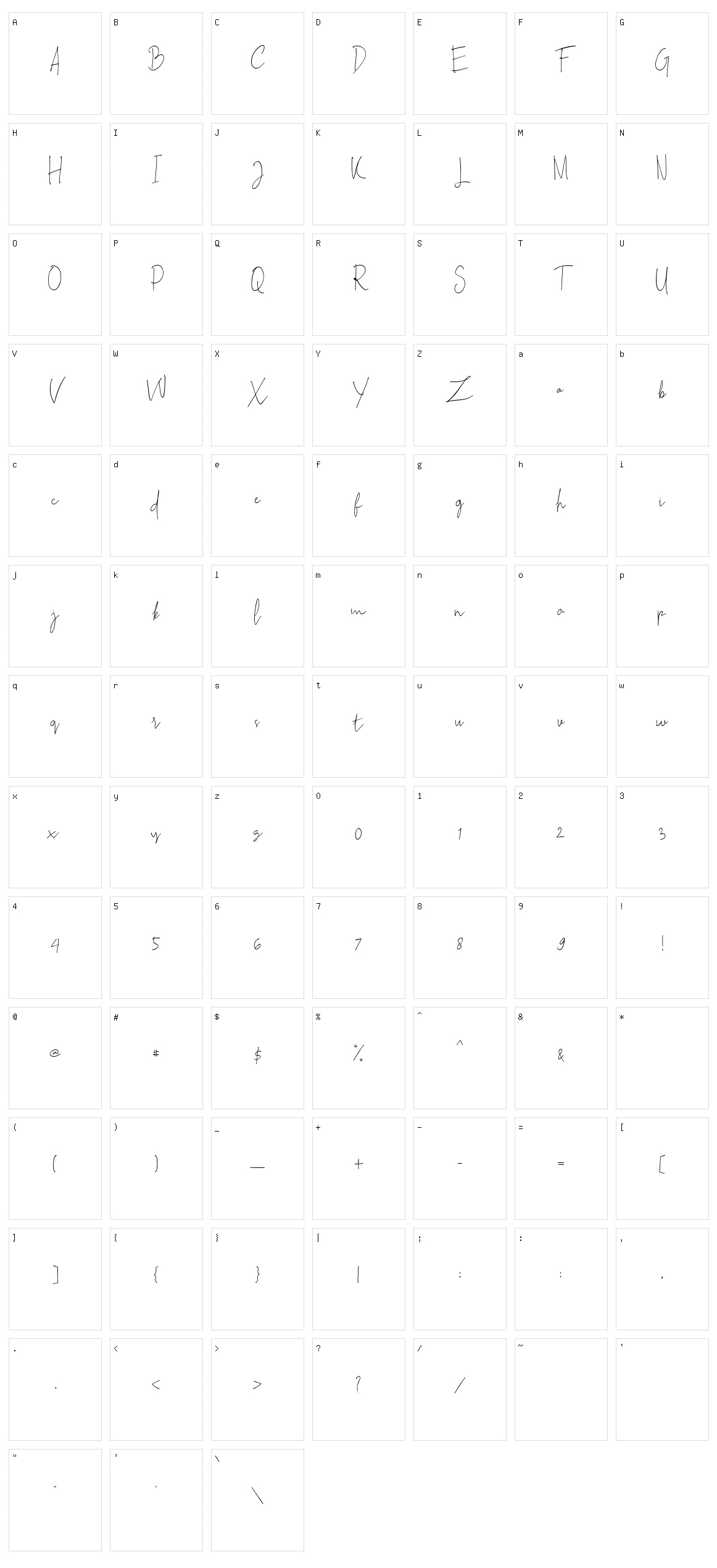 Sallita Character Set