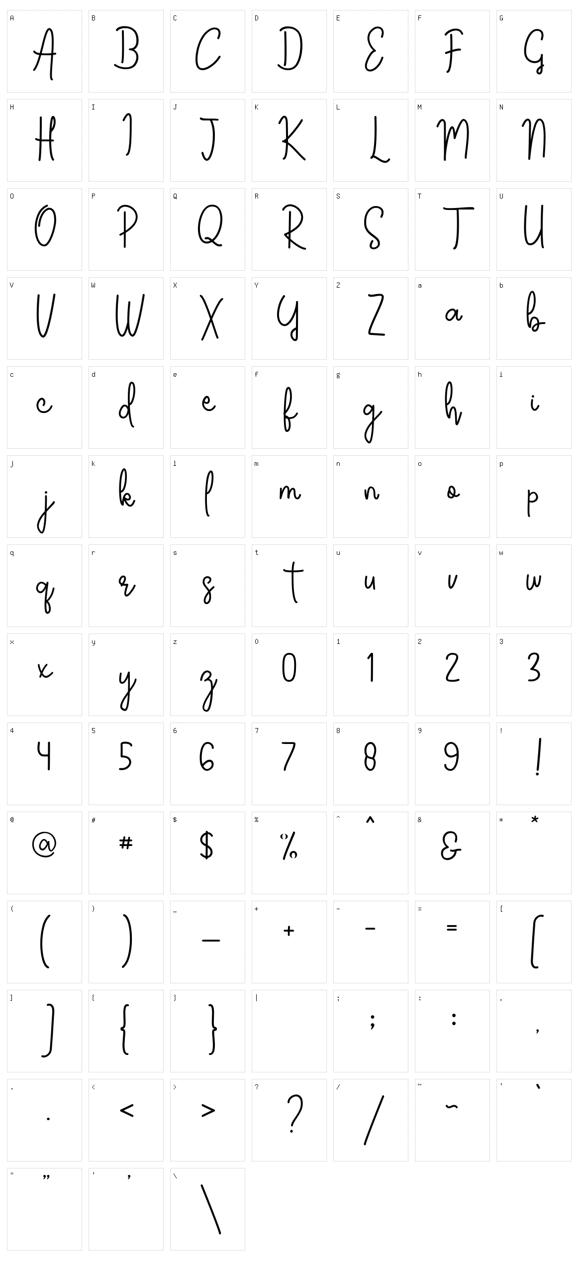 Sallome Character Set