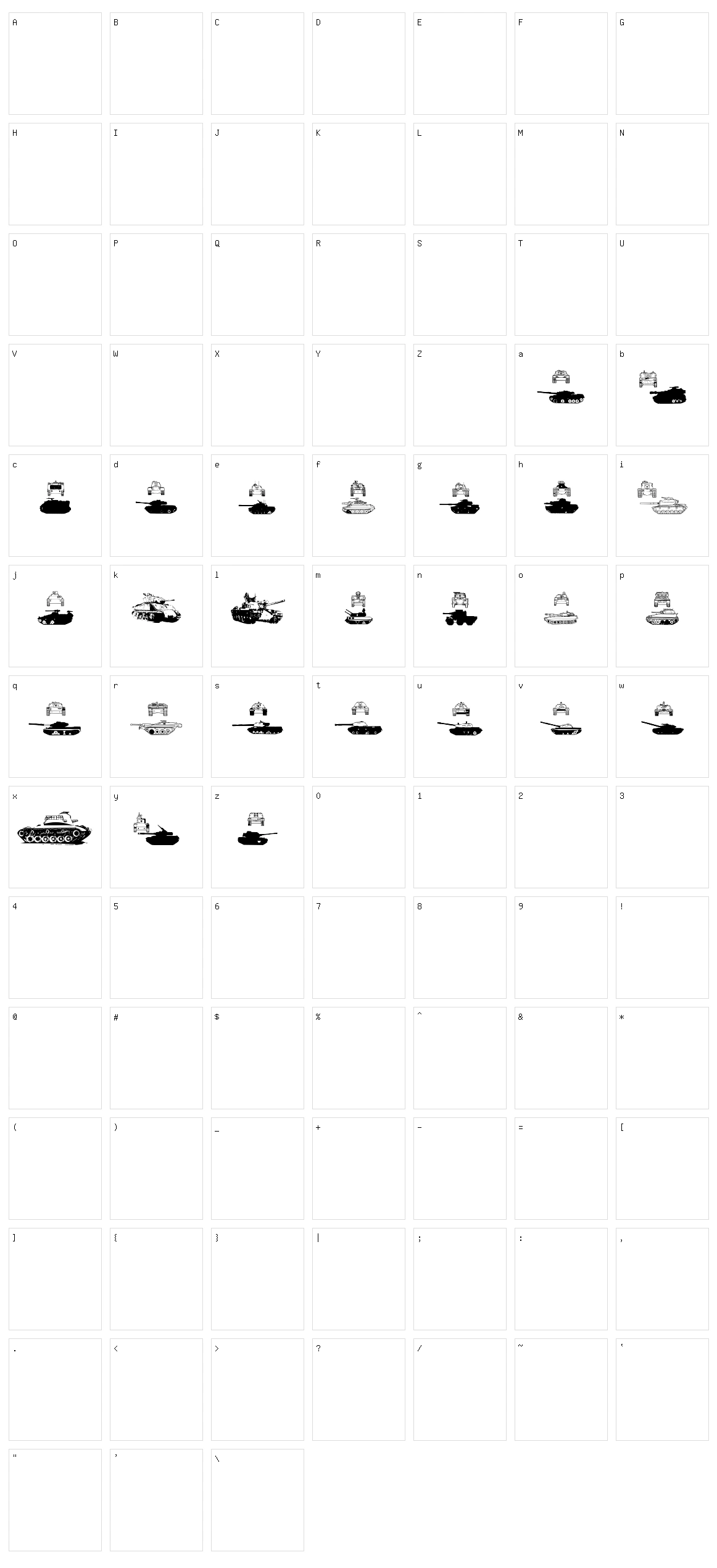 AFV 1+2 Character Set