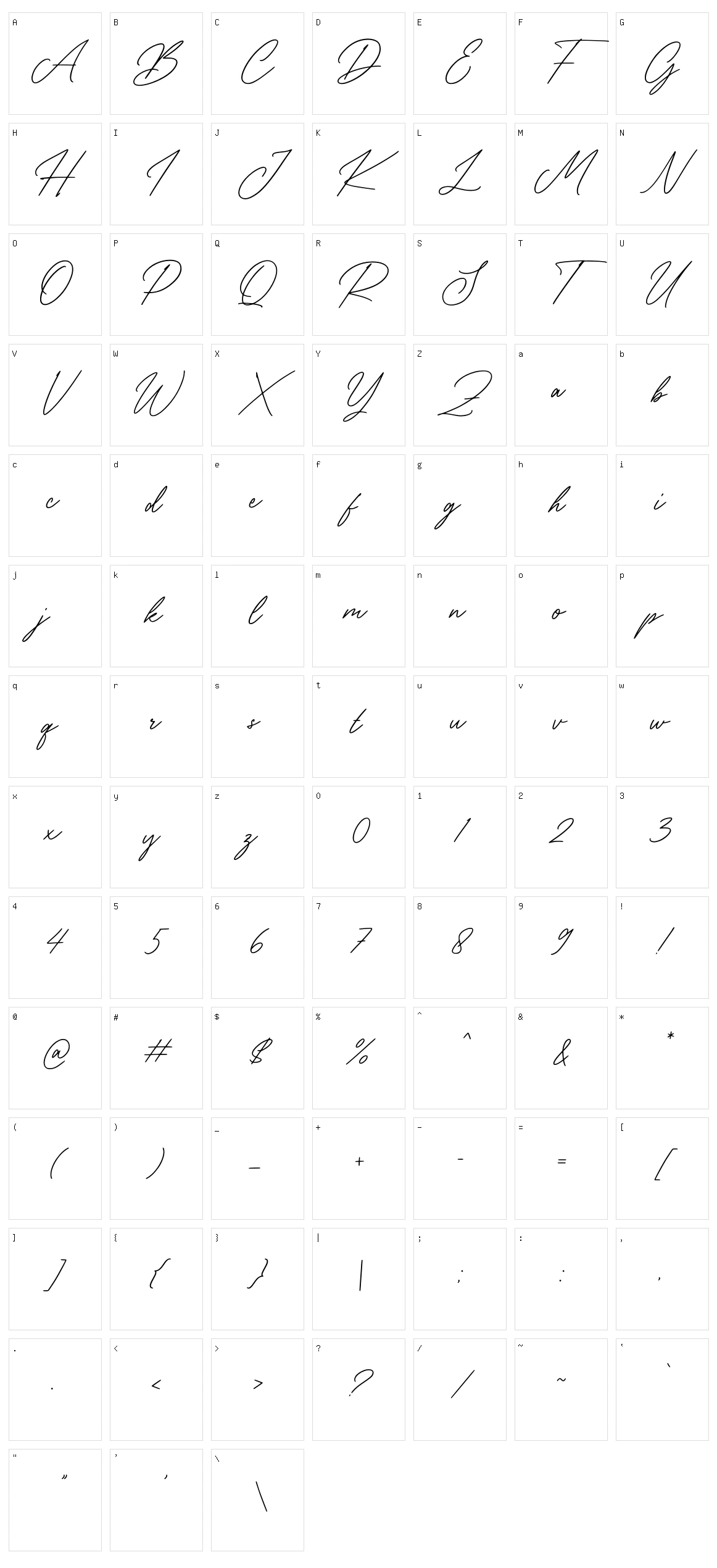 Sallythone Character Set