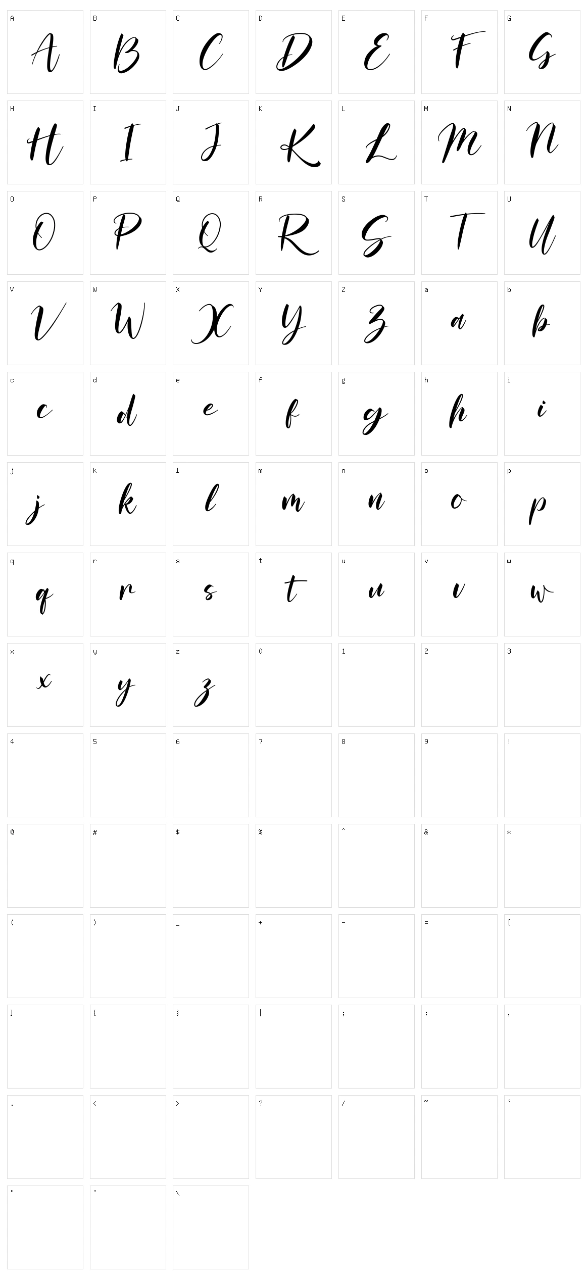 Salmanda Character Set