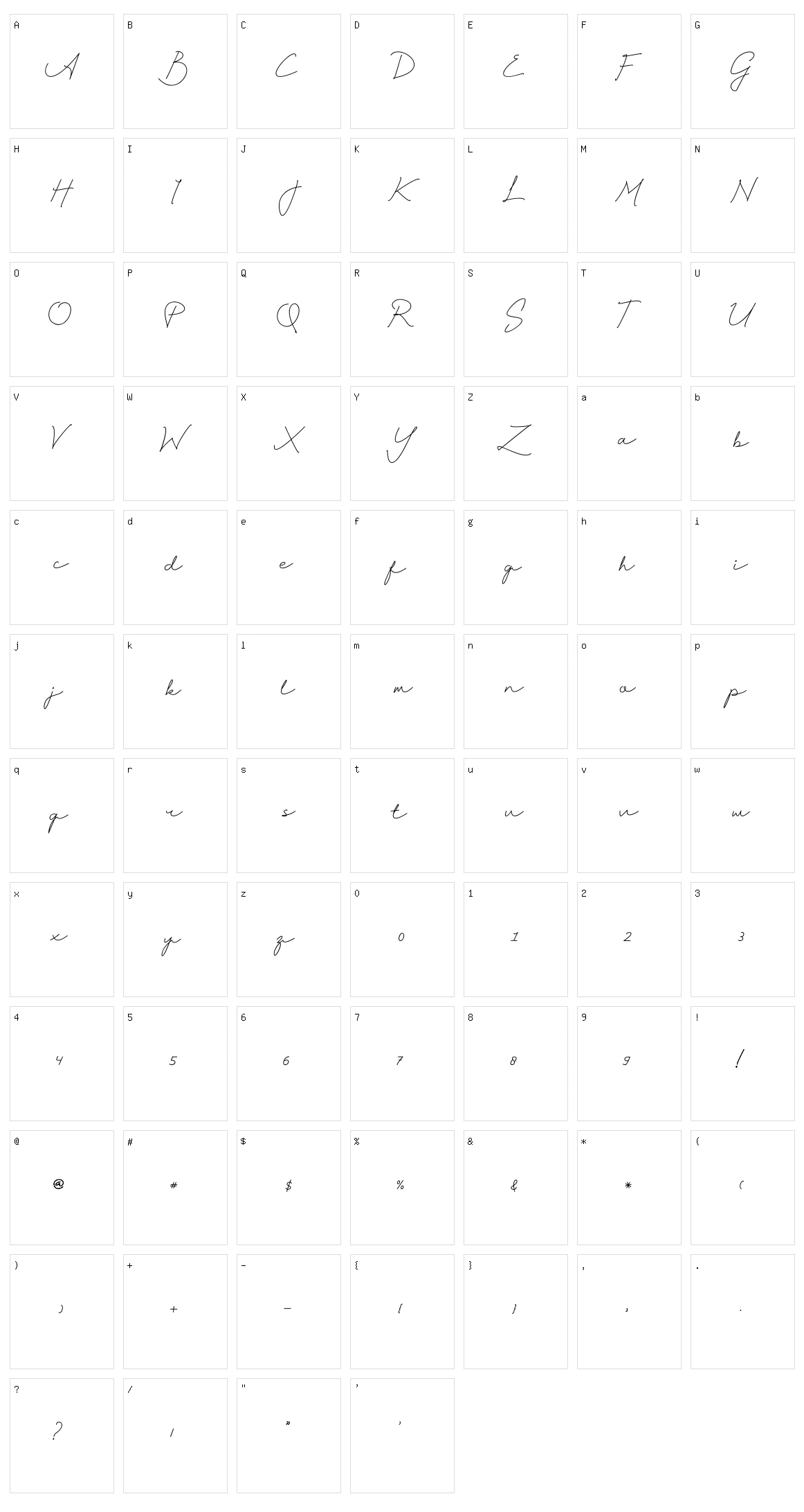 Salonica Character Set