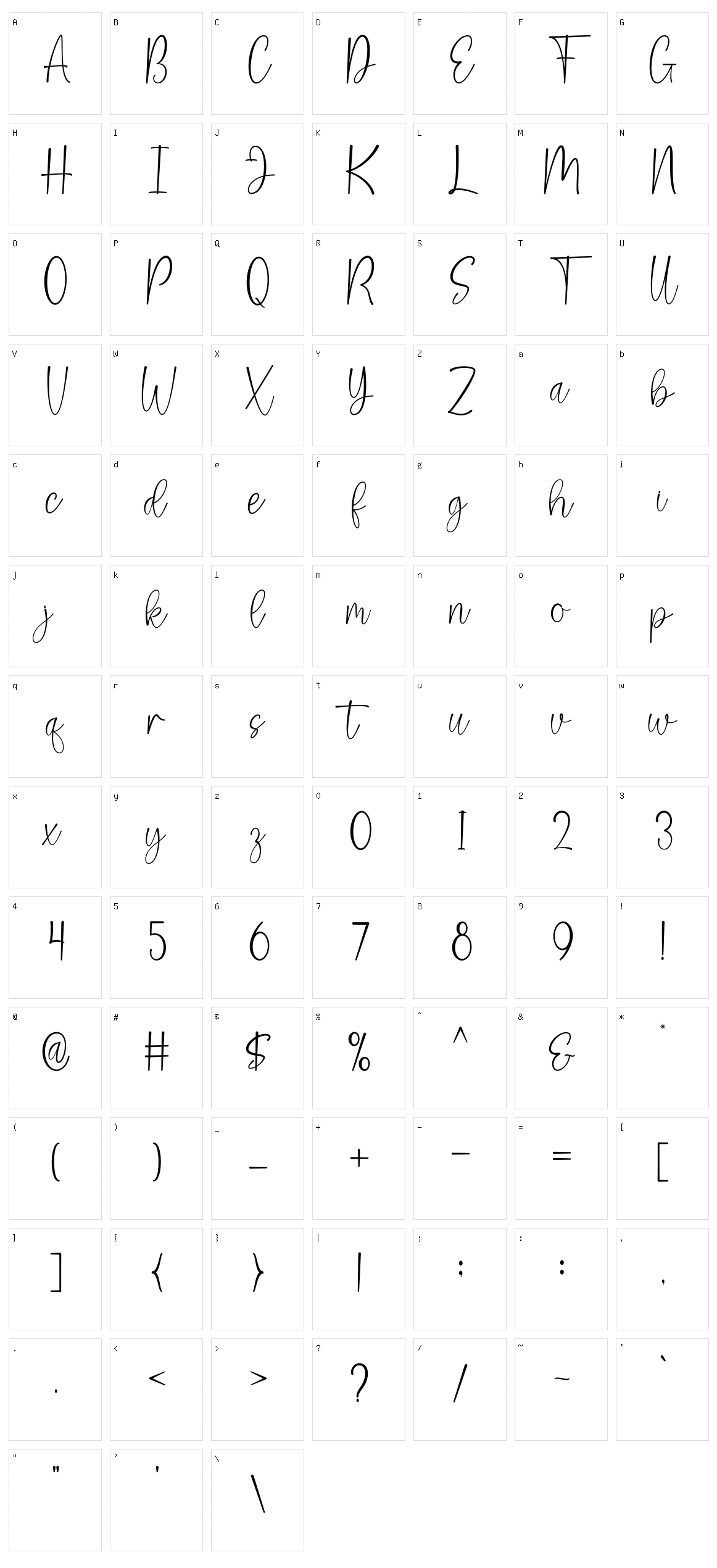 Salsabila Character Set