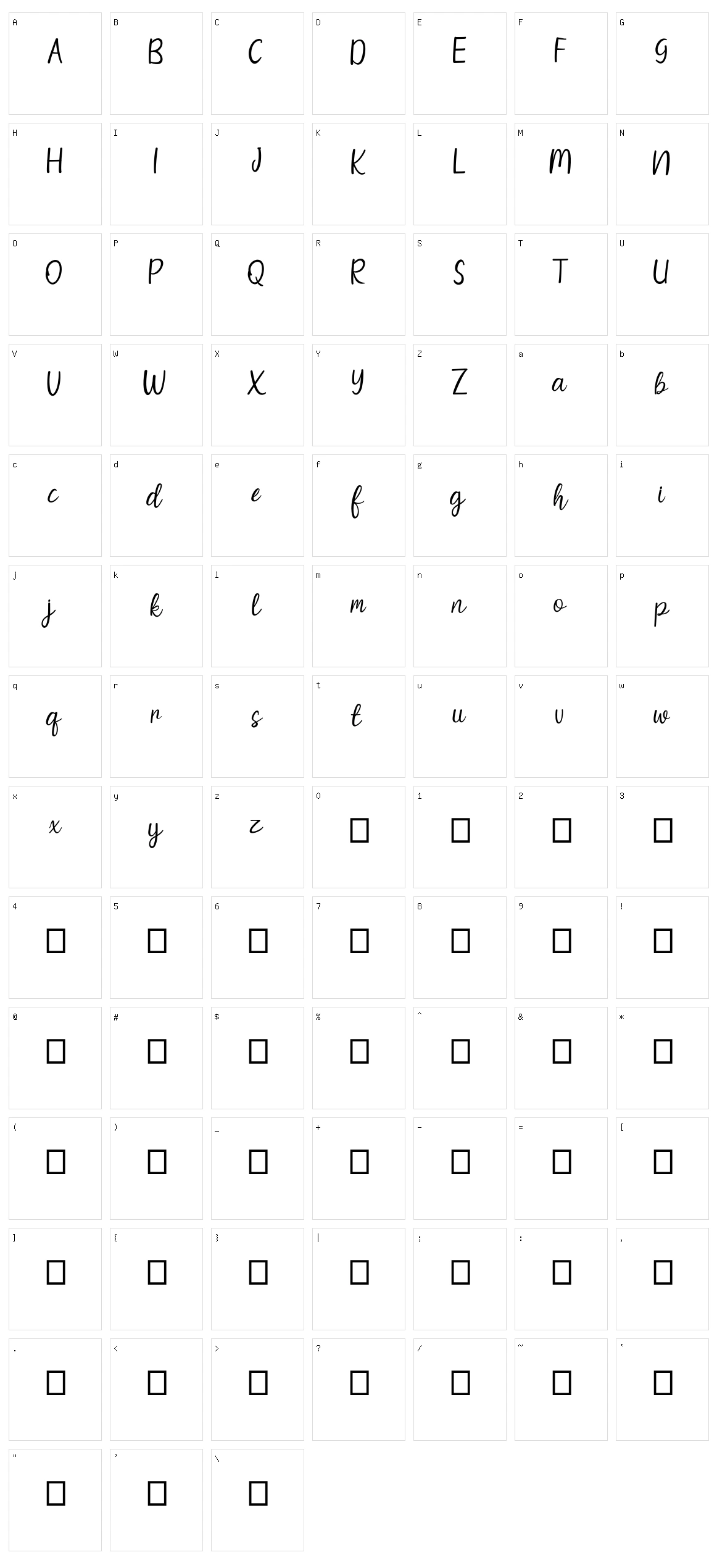 Salthing Character Set
