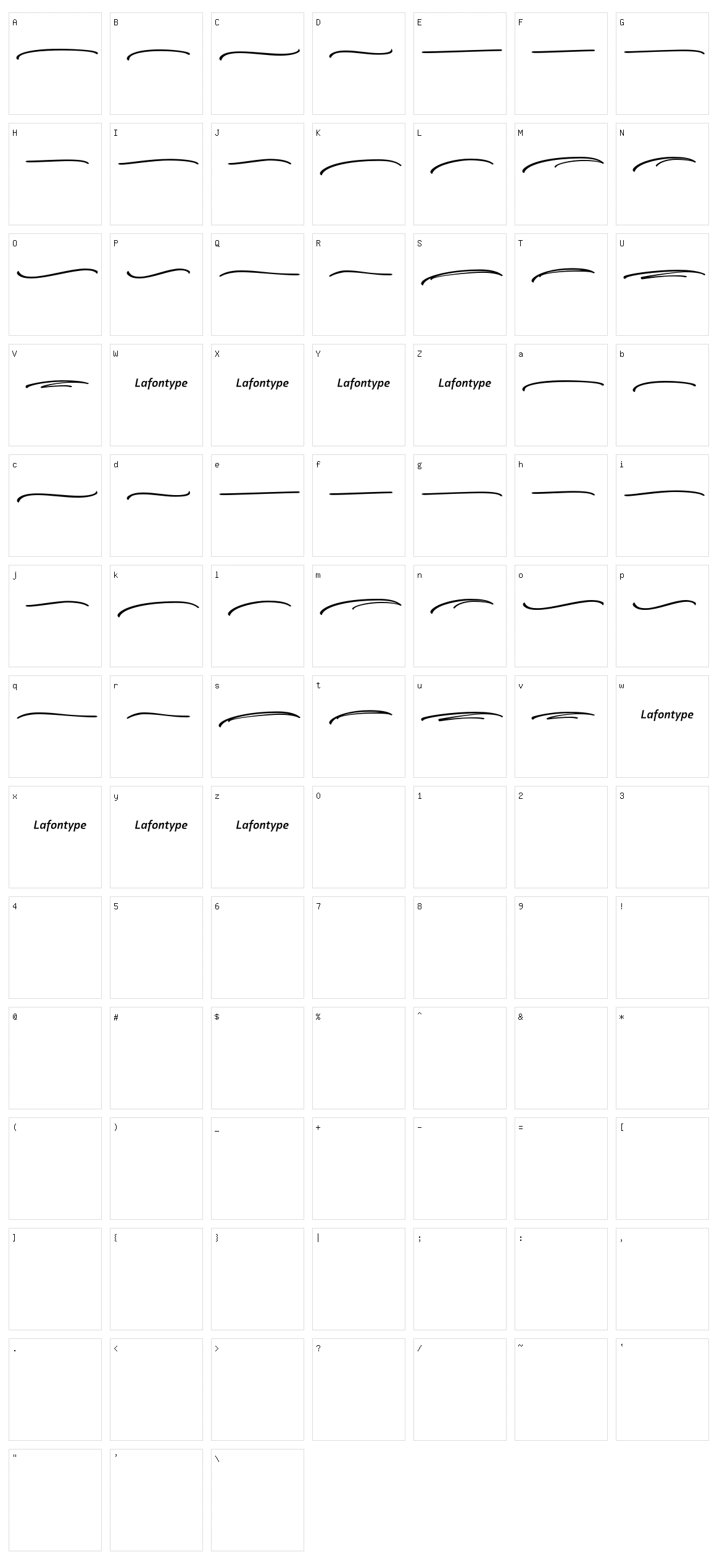 Saltines Character Set