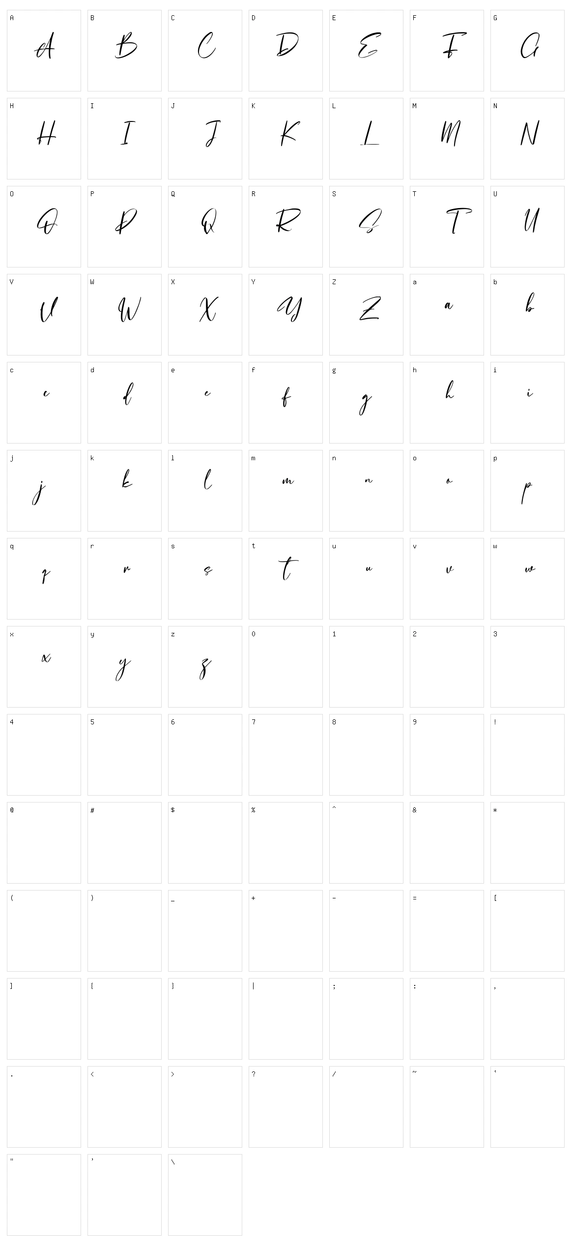 Salvadores Character Set