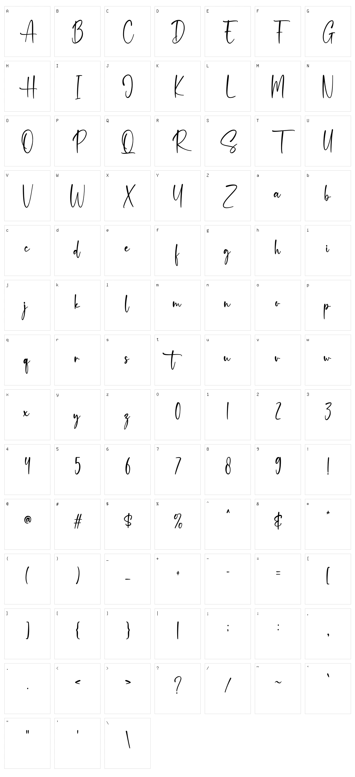 Samanta Character Set