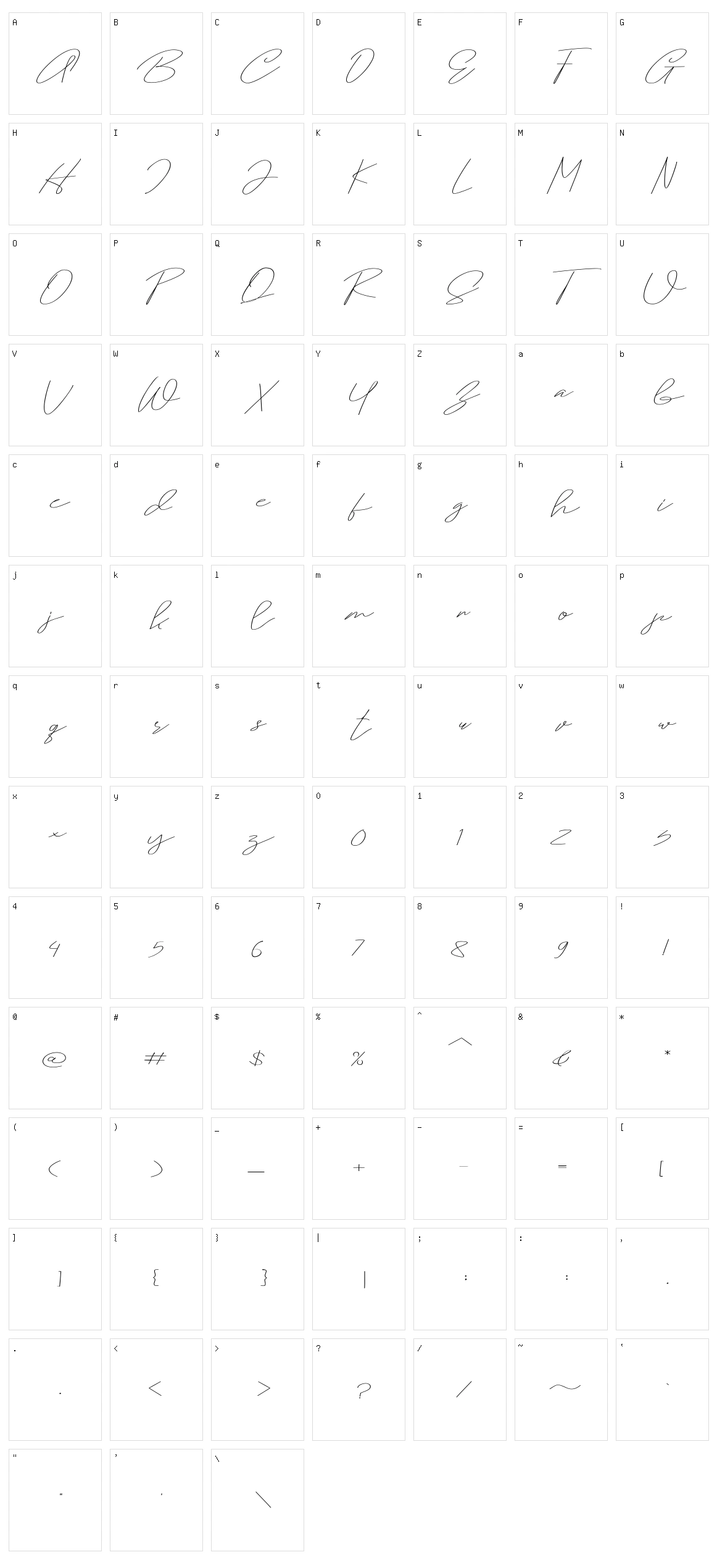 Samantha Character Set