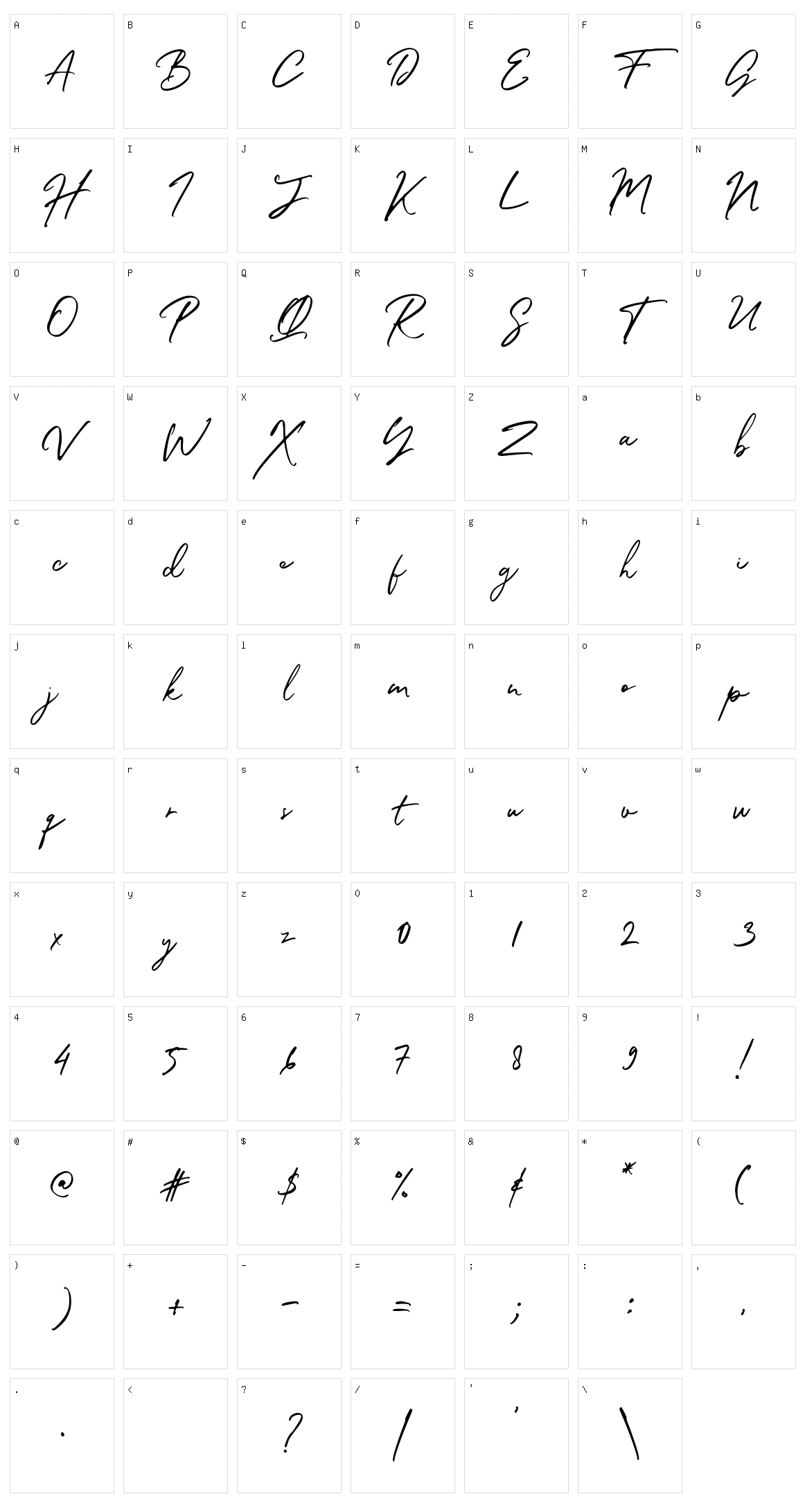 Samantha Character Set