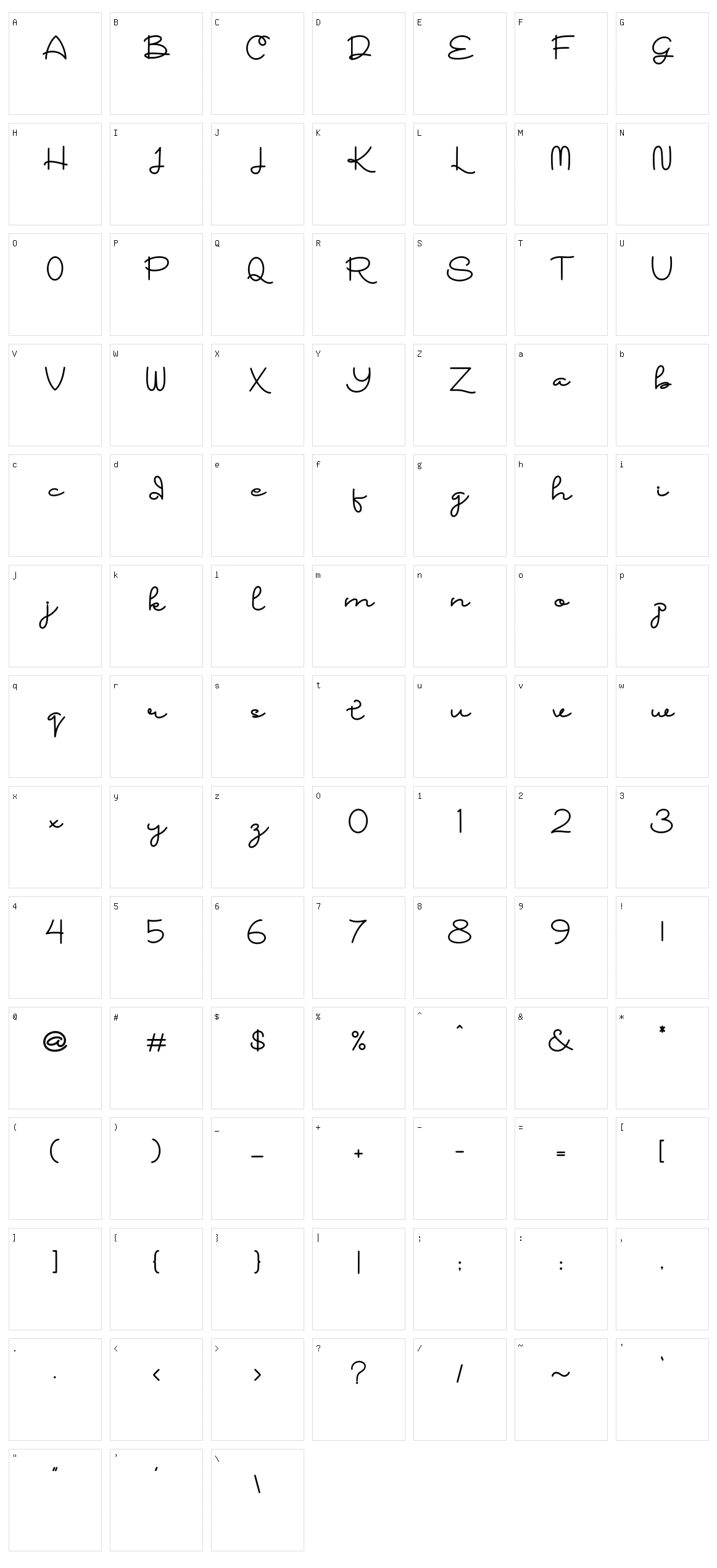 Samantha Character Set