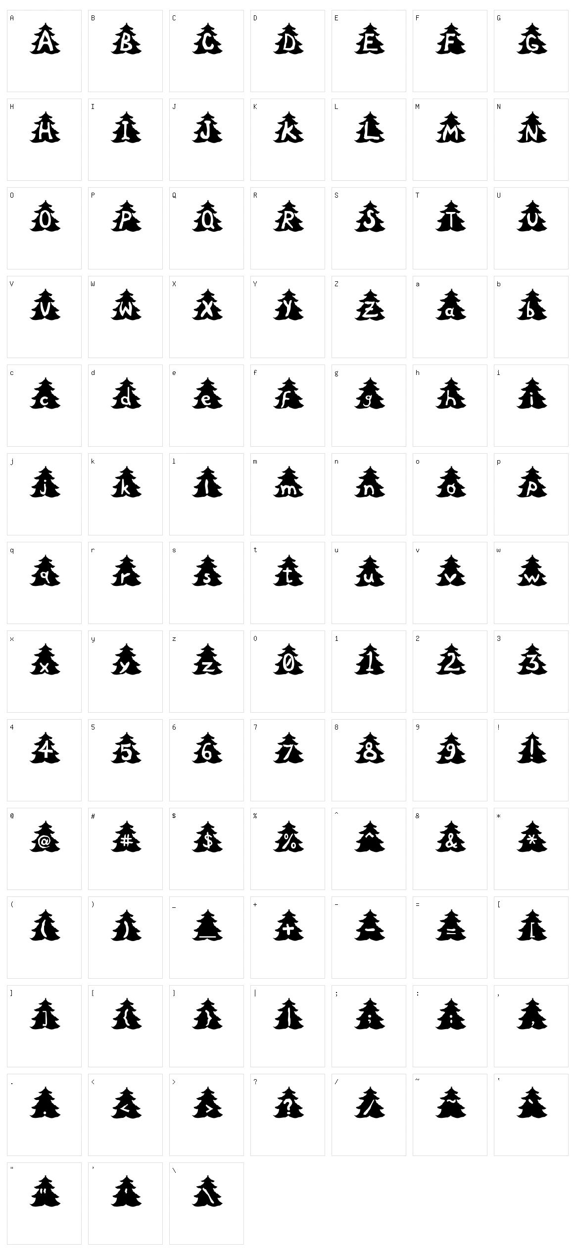 Christmas Tree Character Set