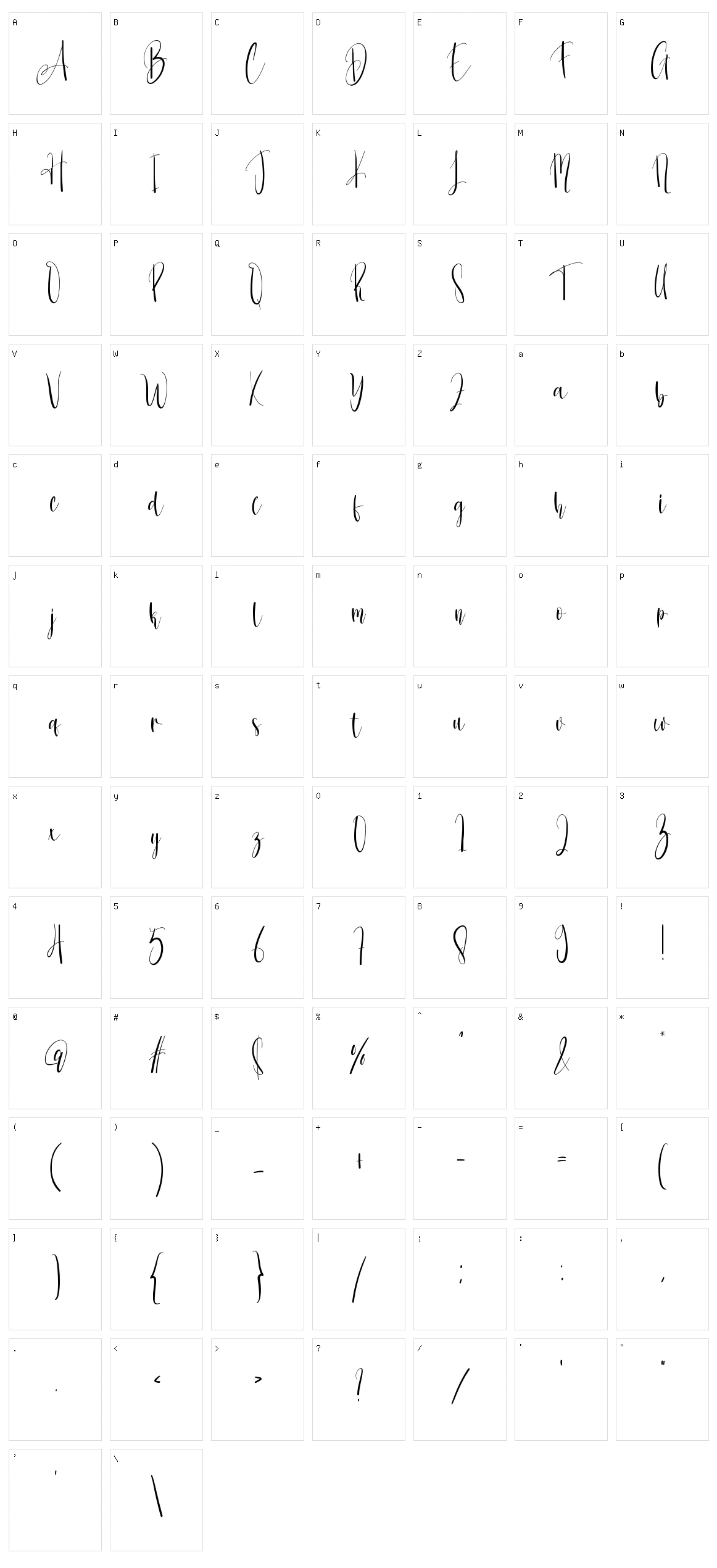 Samantha Character Set