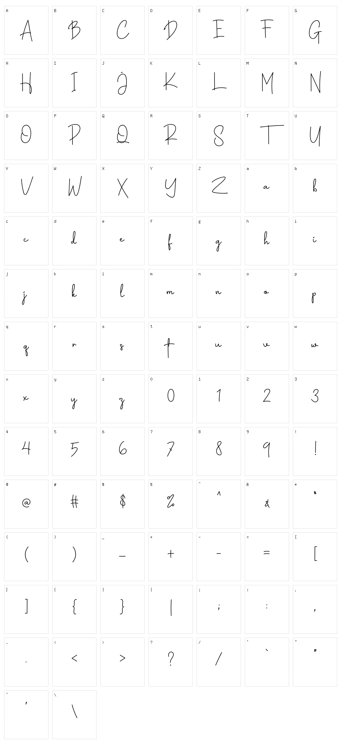 Samantha Signature Character Set