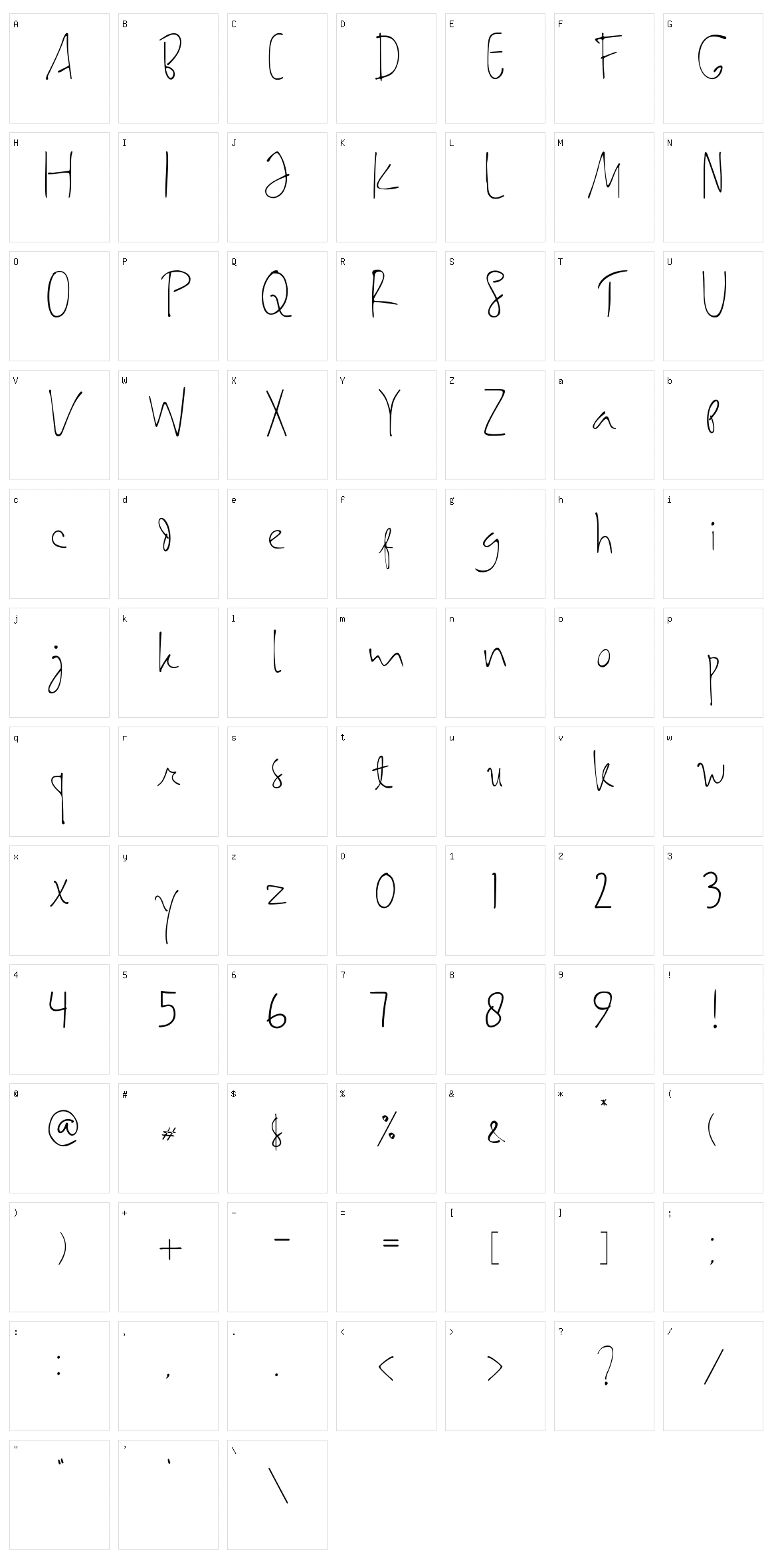 Samarasa Handwriting Character Set