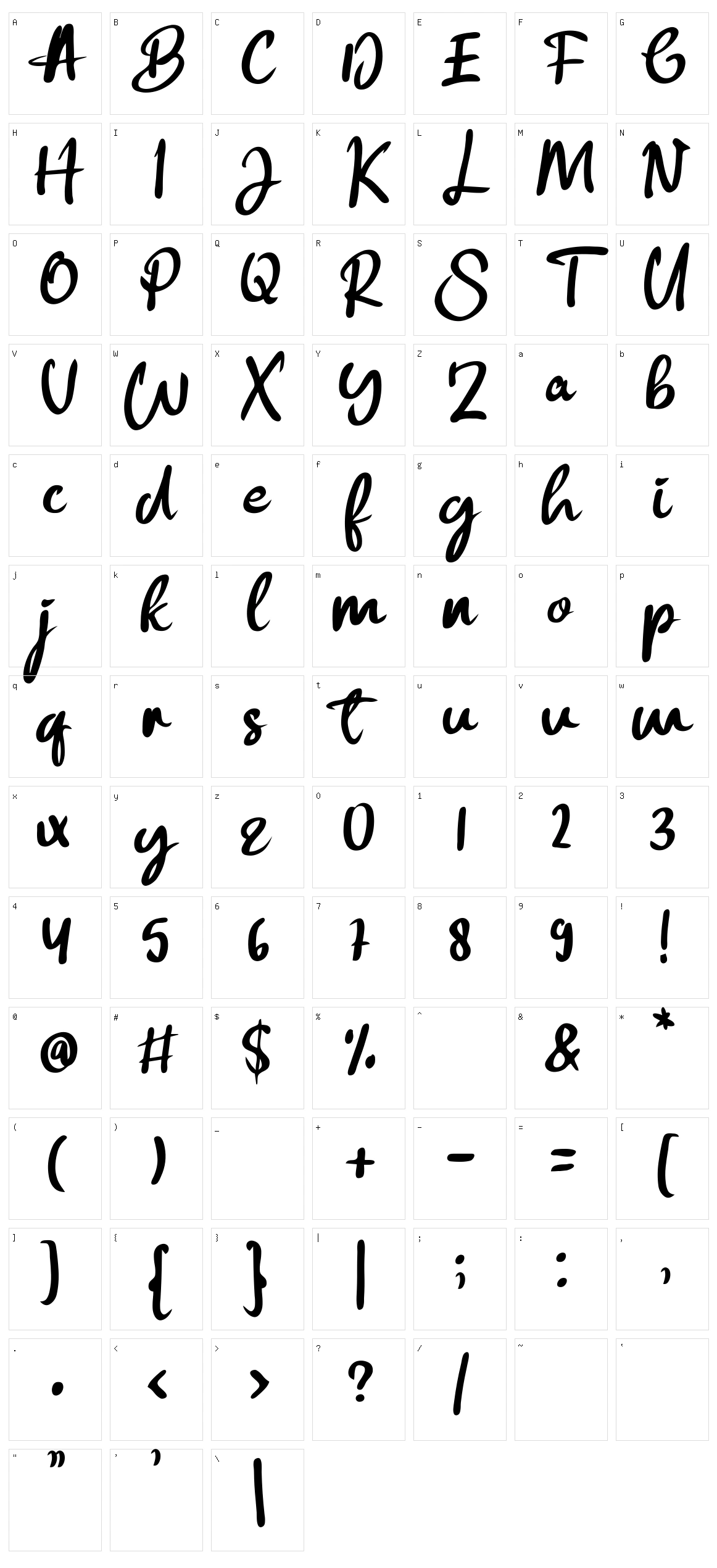 Samarinda Character Set