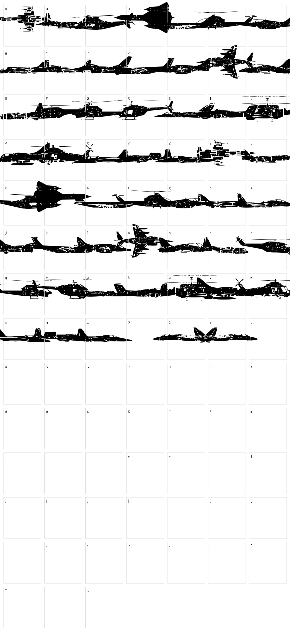 Air Force Character Set