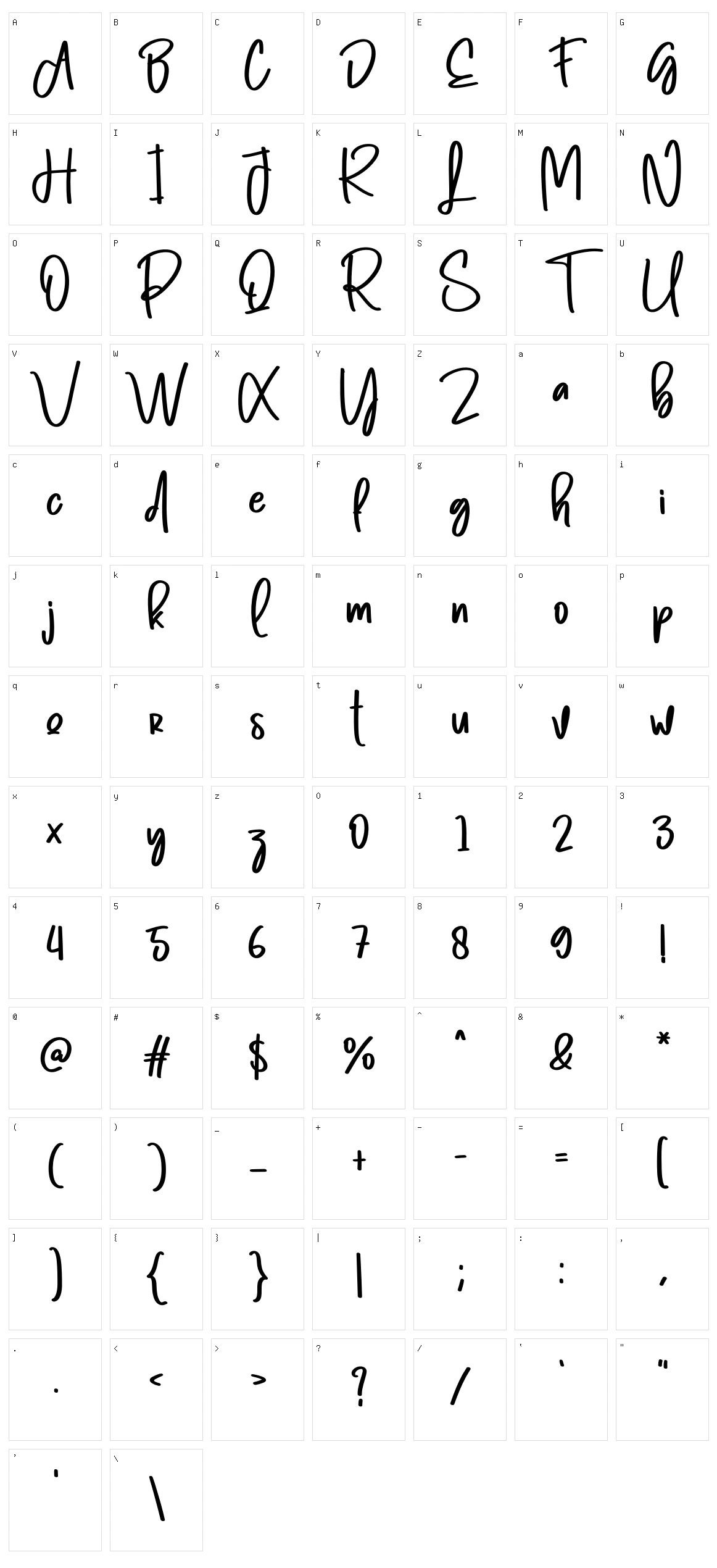 Samble Character Set