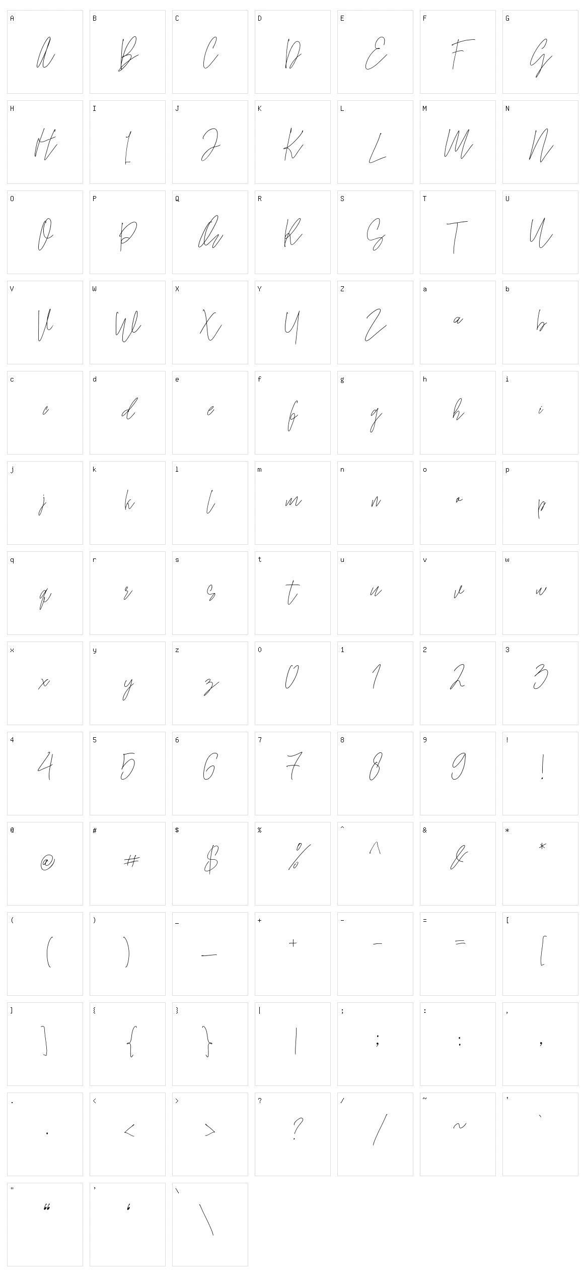 Samuel Zevanni Character Set
