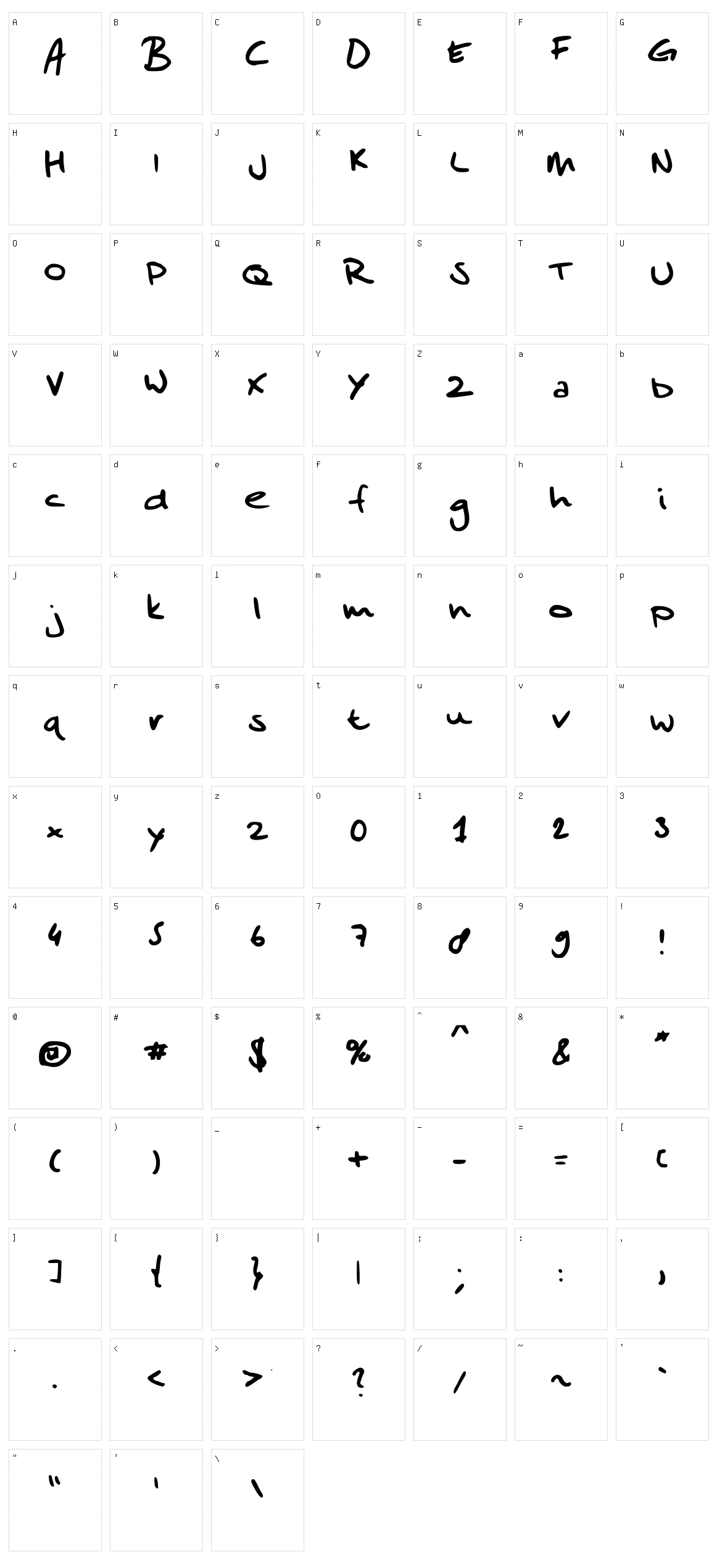 Sander's Scribble Character Set
