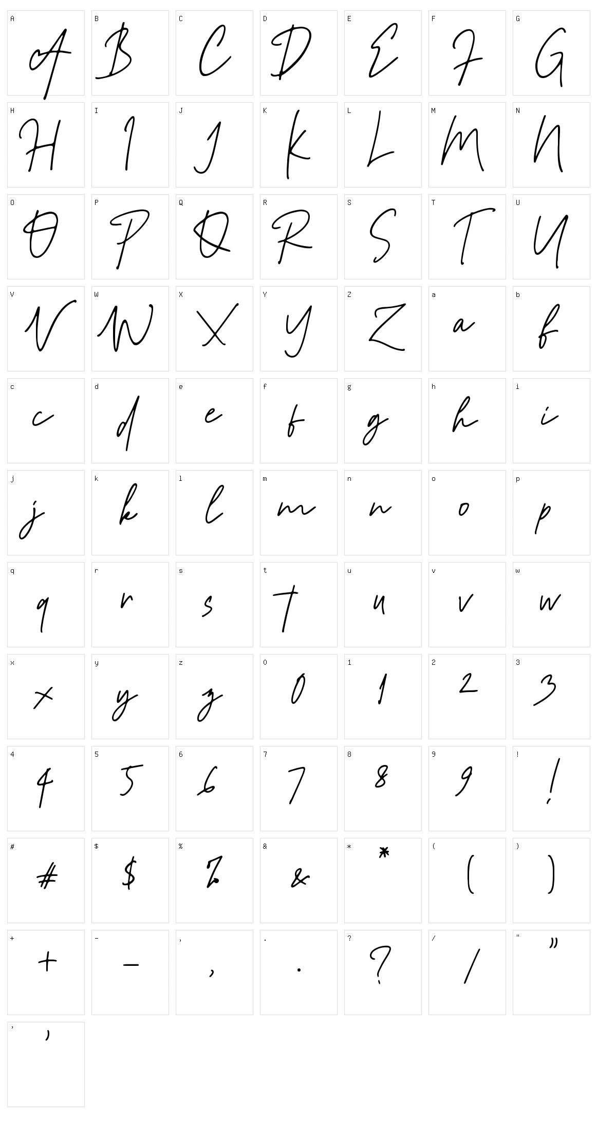 Sandhalle Character Set