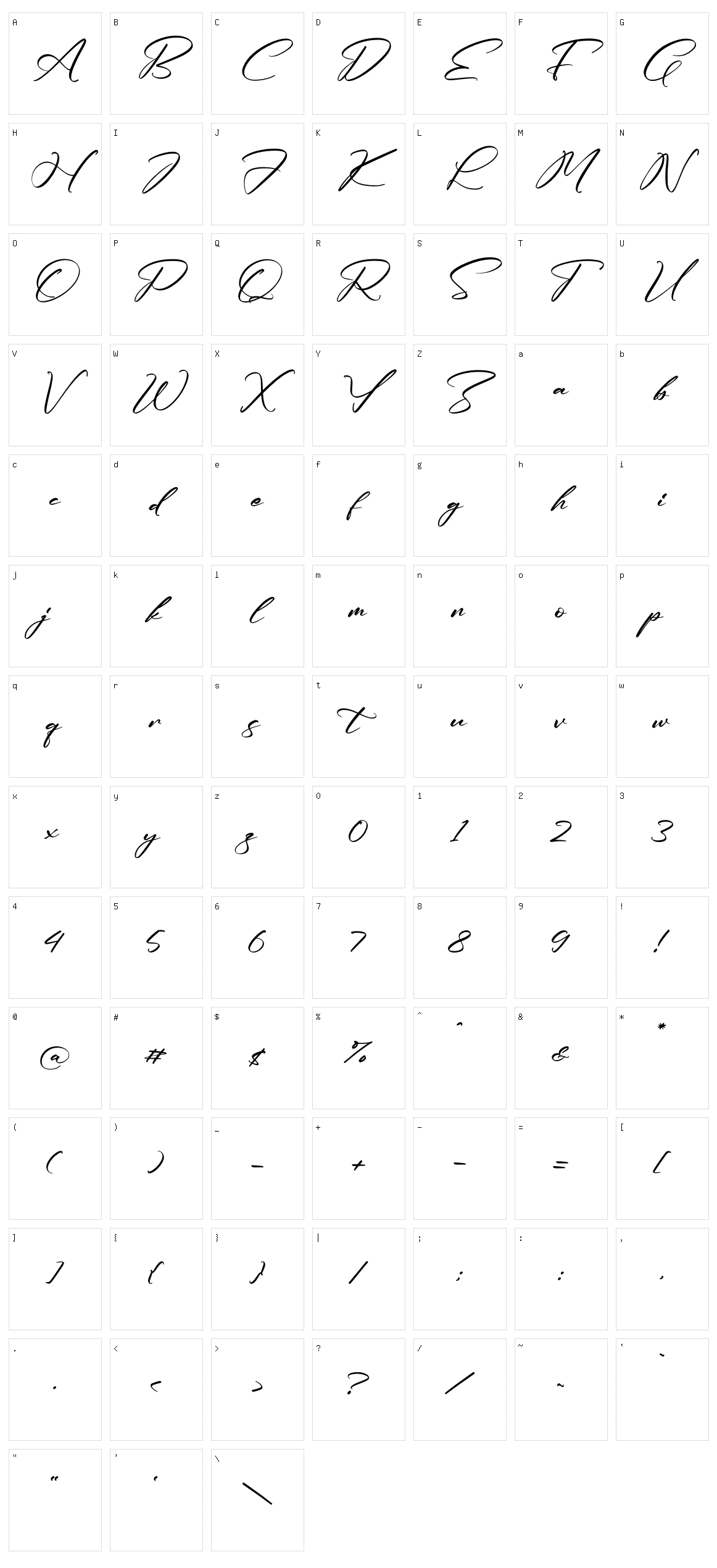Sandiago Character Set