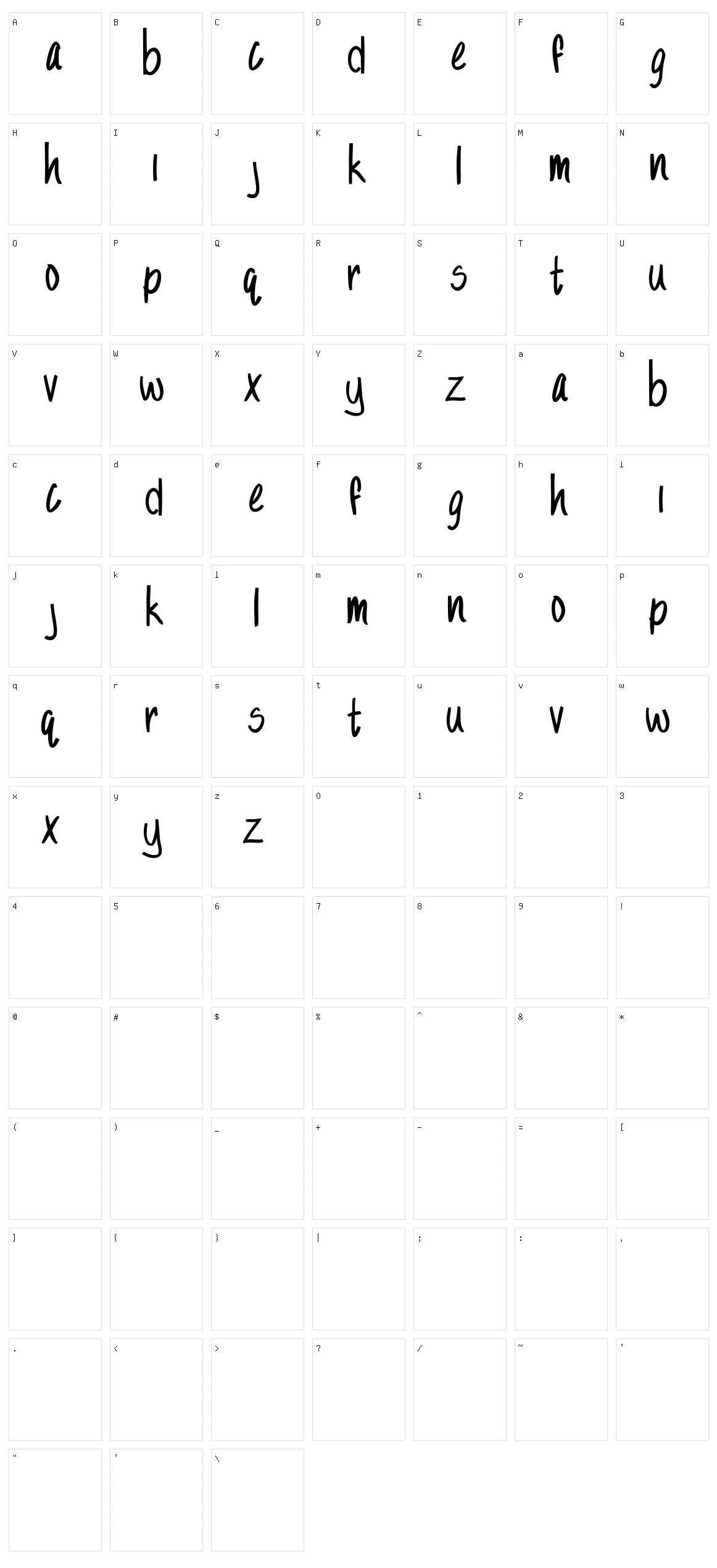 Sandy Character Set