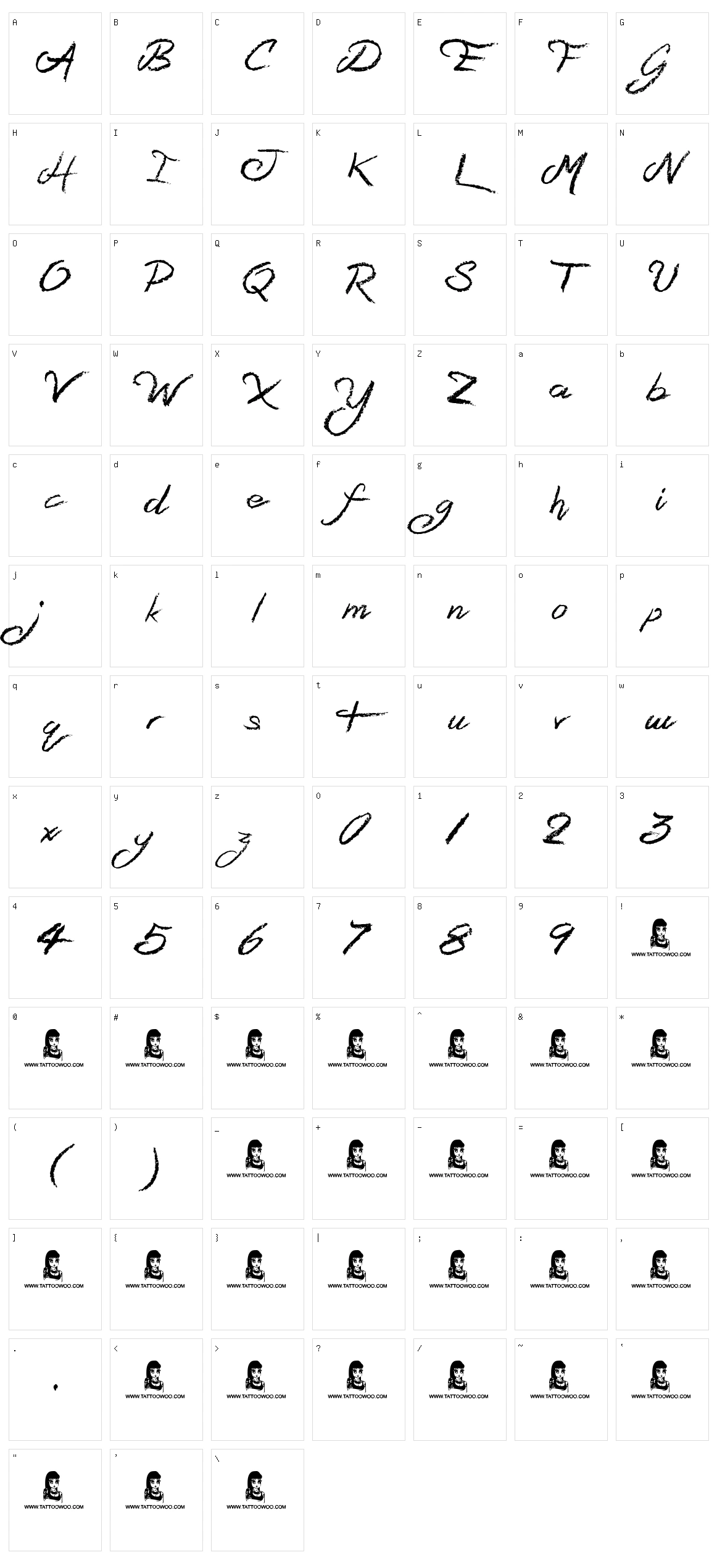 Sandy Bay Character Set