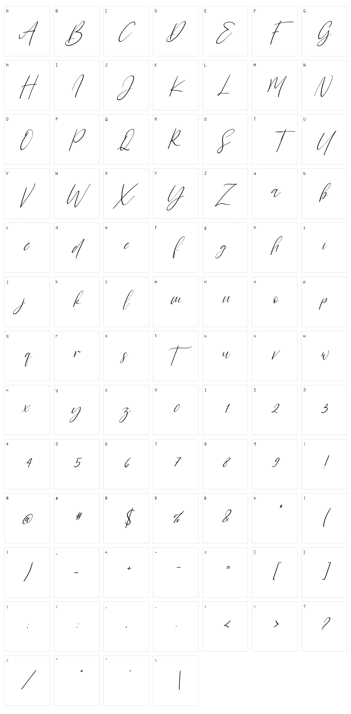 Sanflorida Character Set