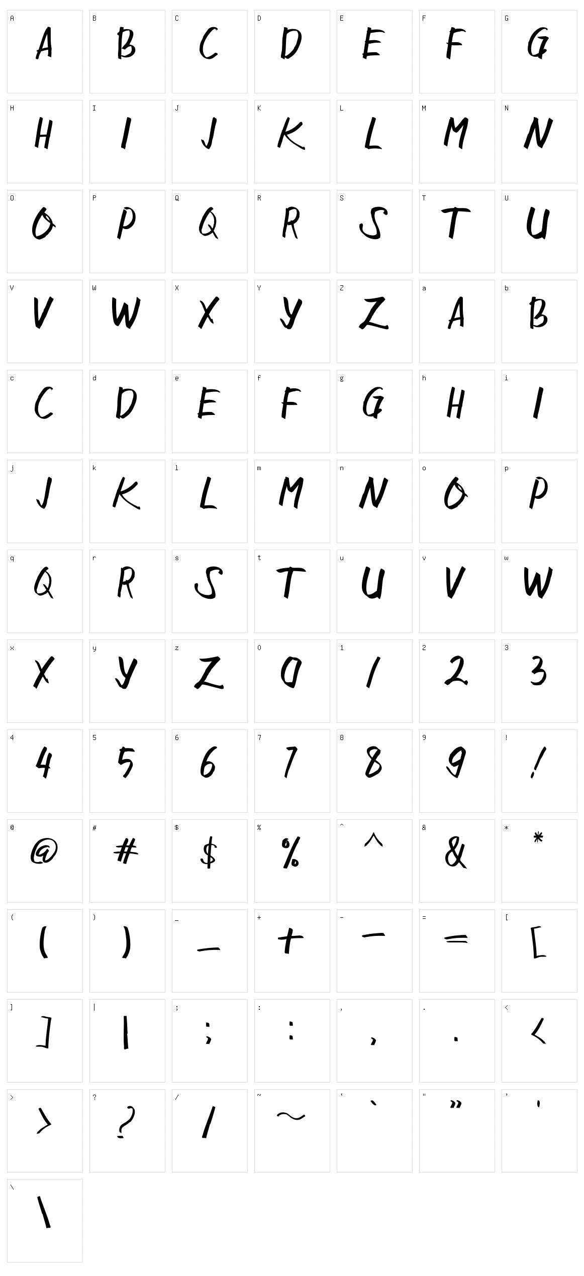 Sangkalaen Character Set