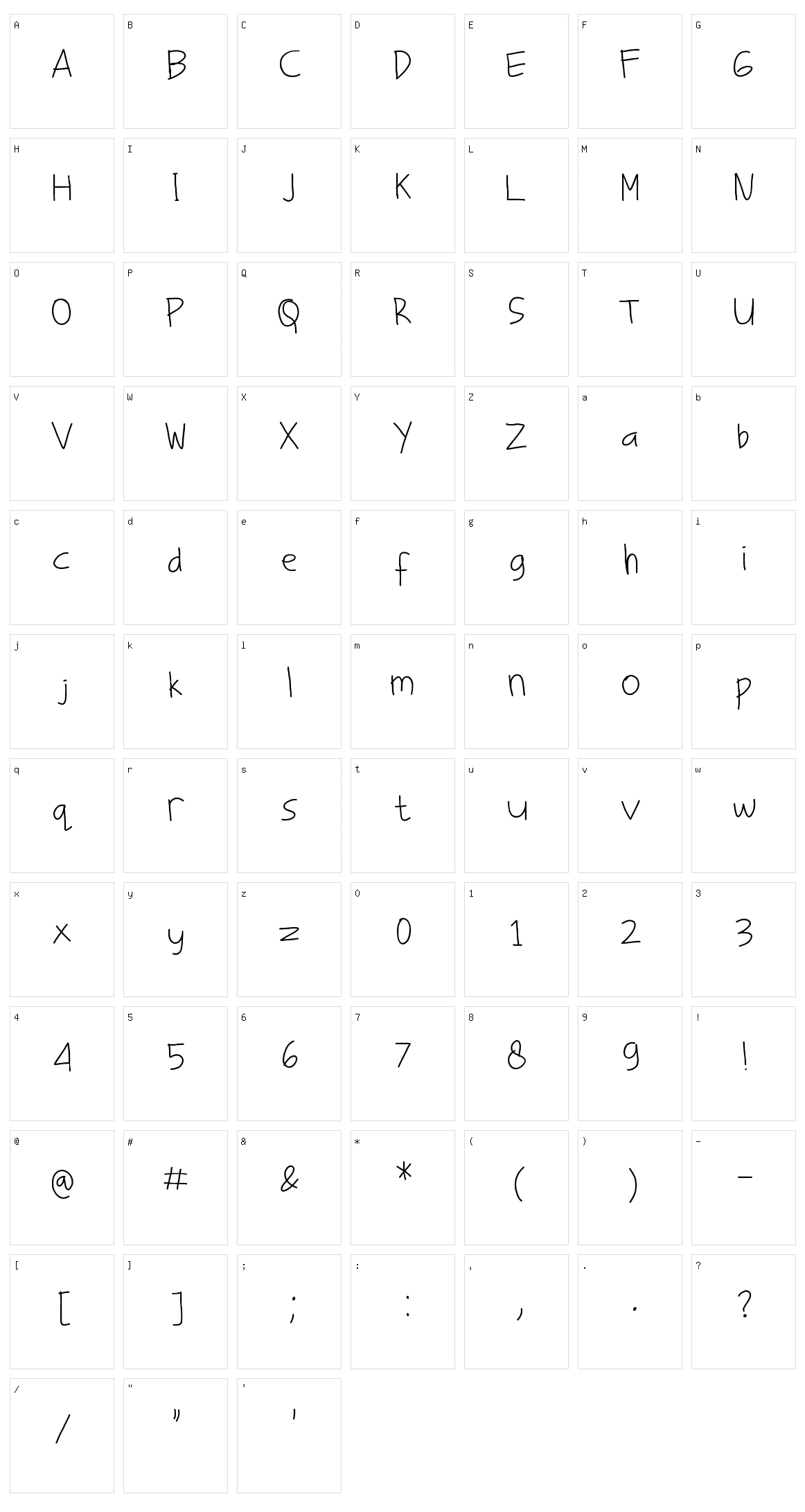Sanifla Character Set