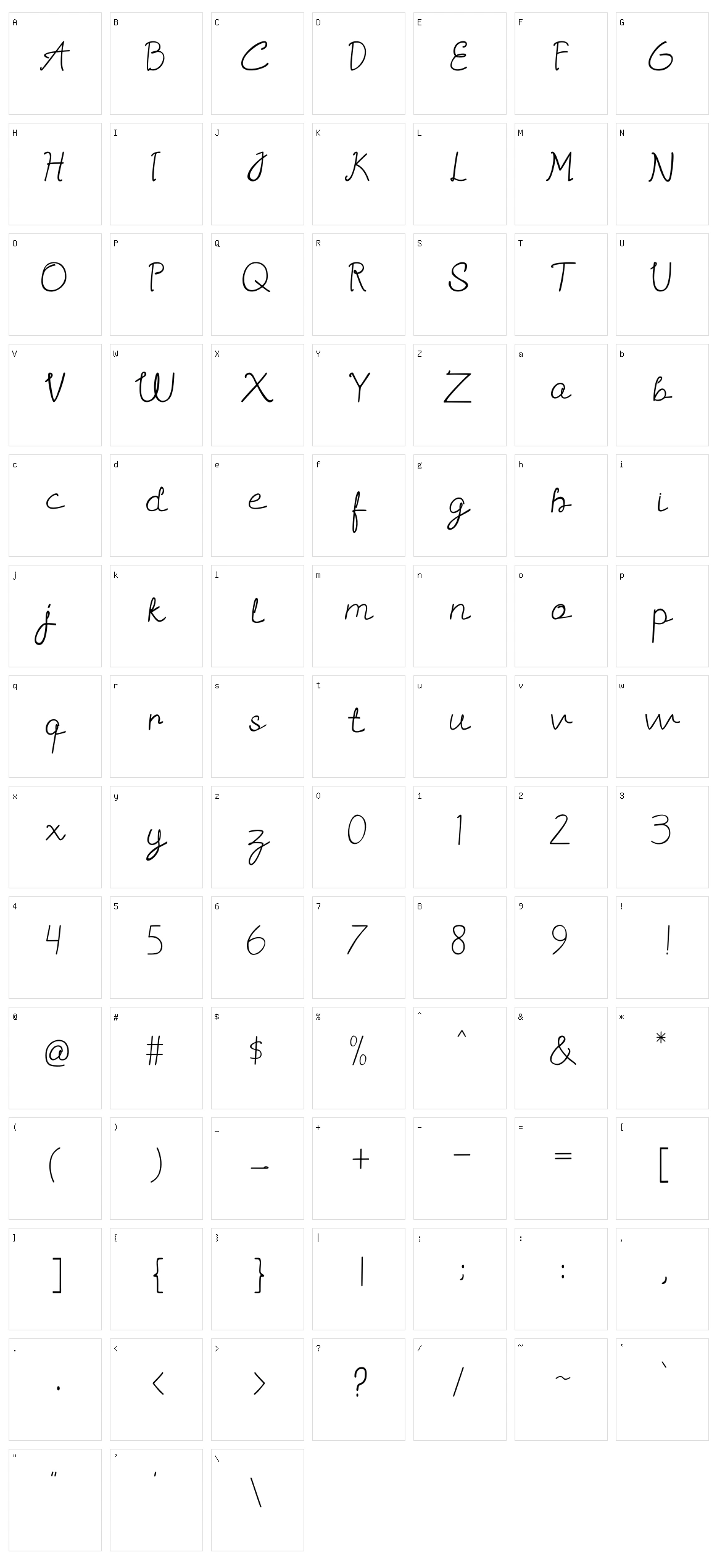 Sannisa Character Set