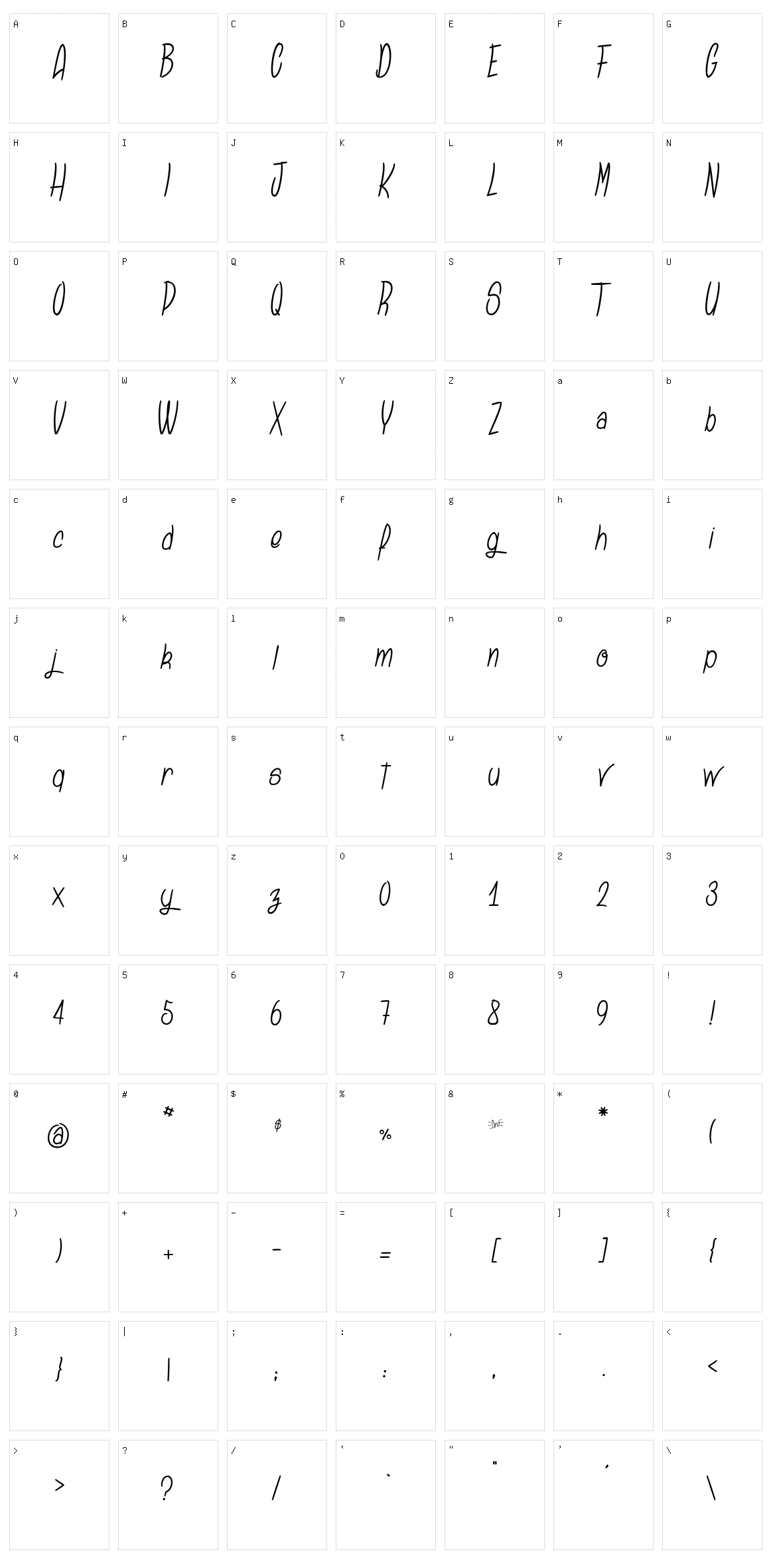 Sansaul Petronika Character Set