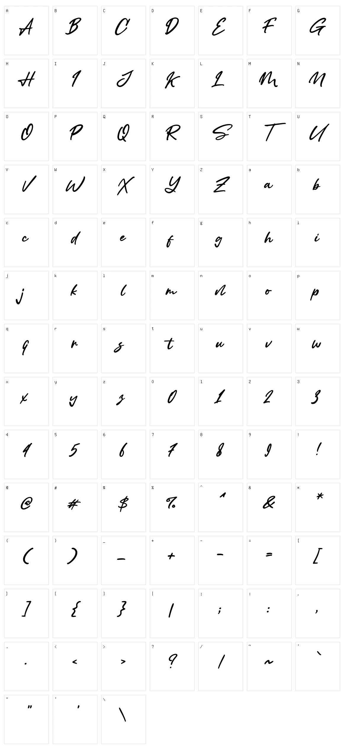 Sansilk Character Set