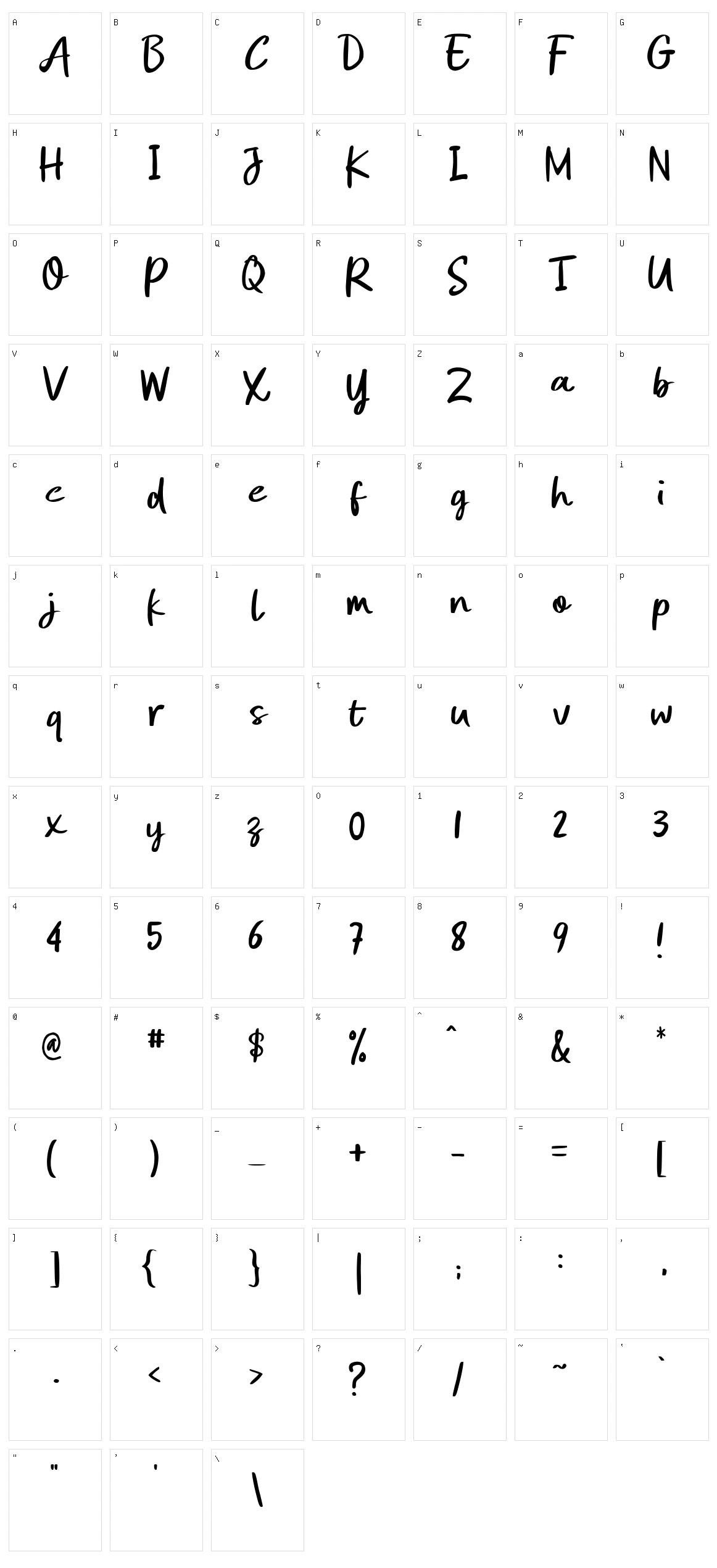Santan Kelapa Character Set