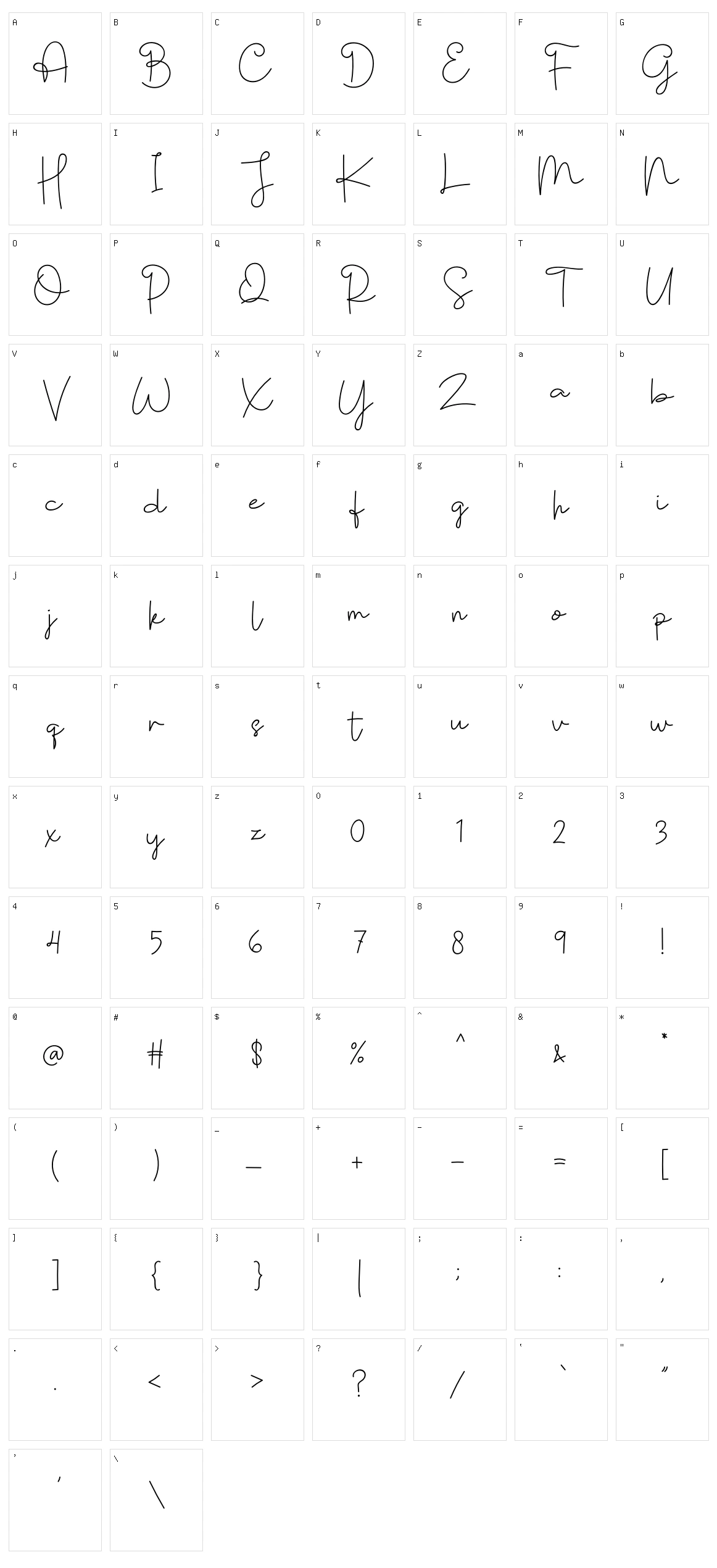 Santas Letter Character Set