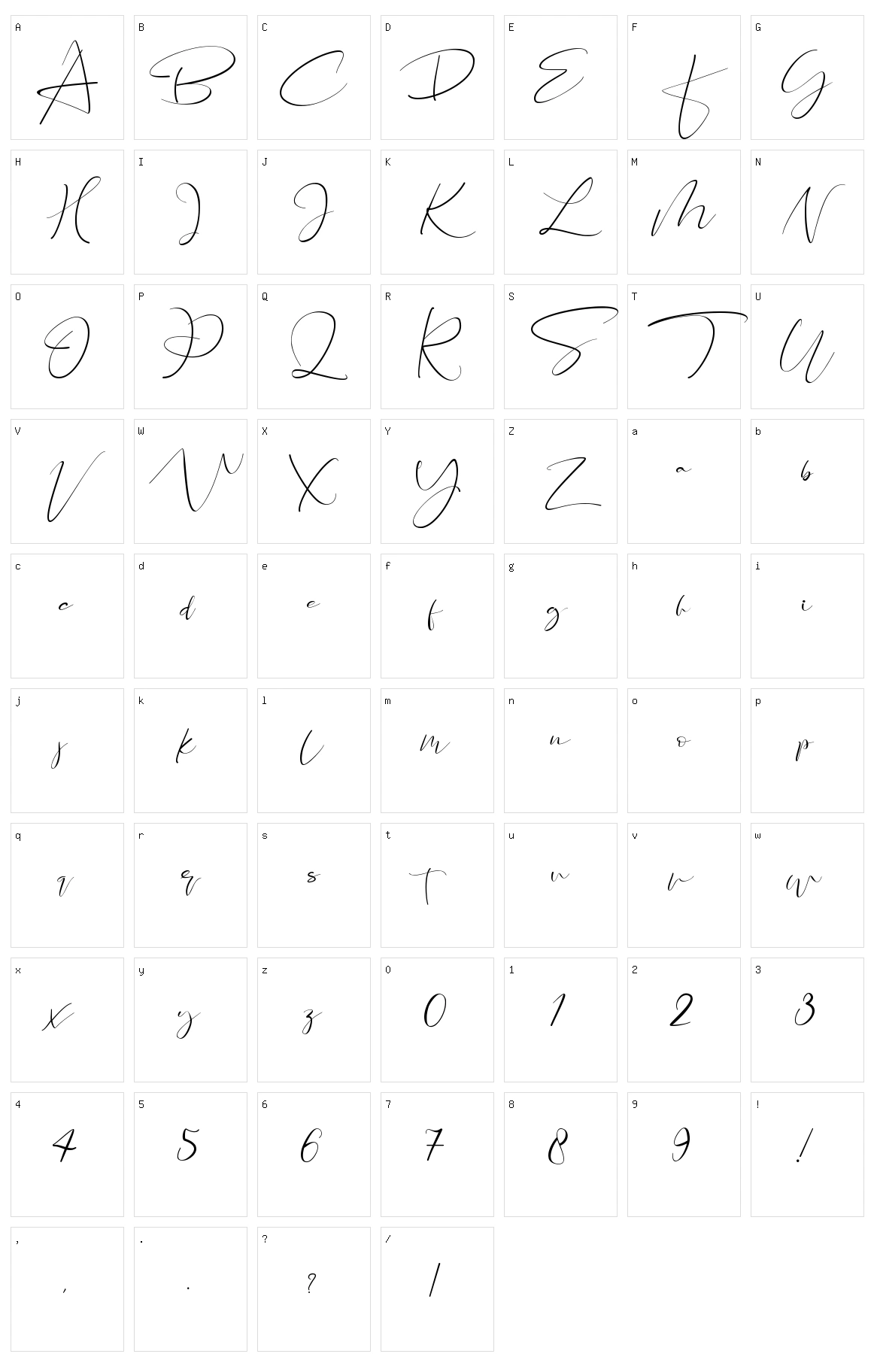 Santeria Signature Character Set
