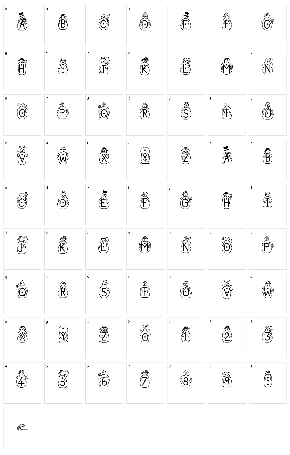 JS Snowbiz Character Set